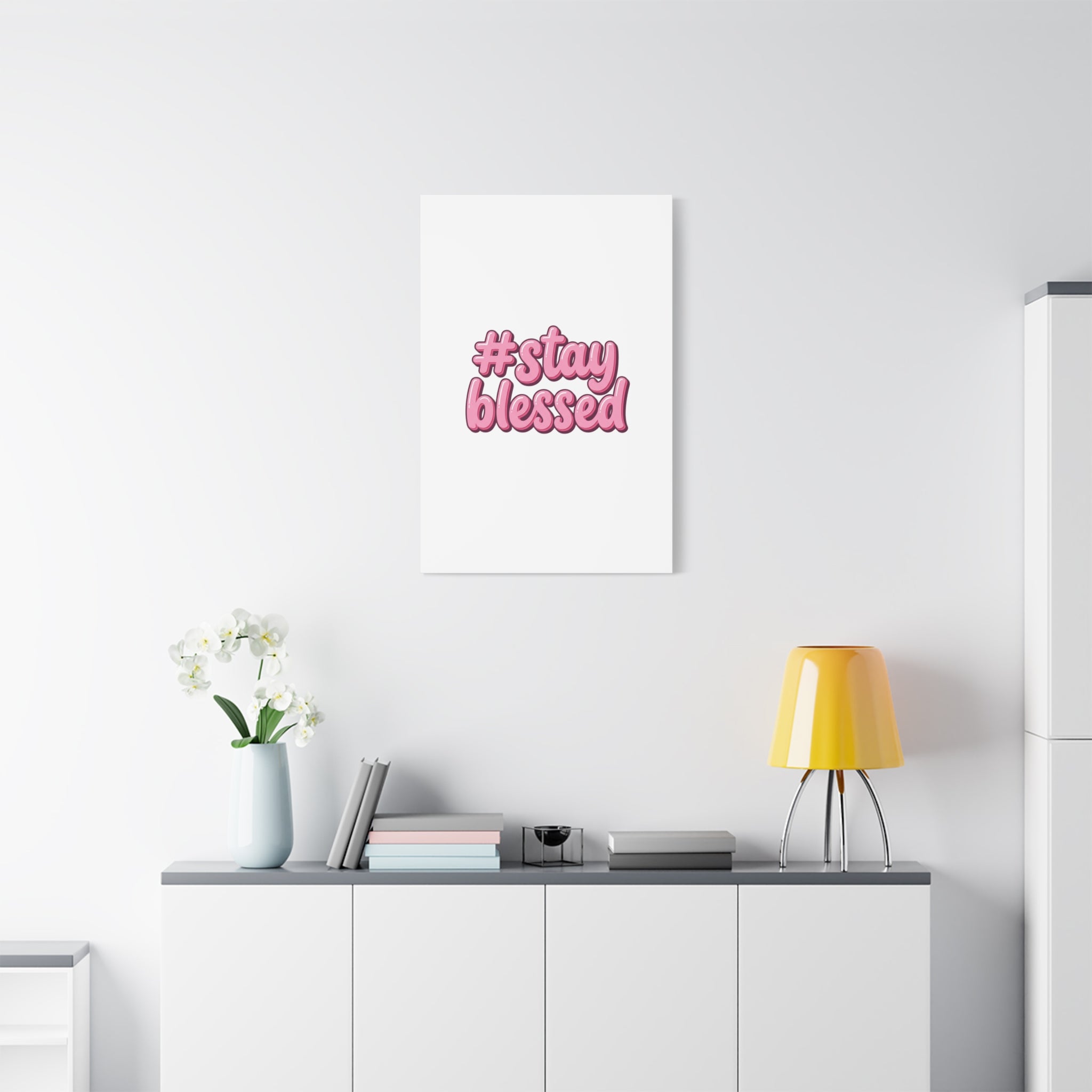 Stay Blessed Canvas, Christian Easter Scripture Wall Art | Pastel Faith Decor
