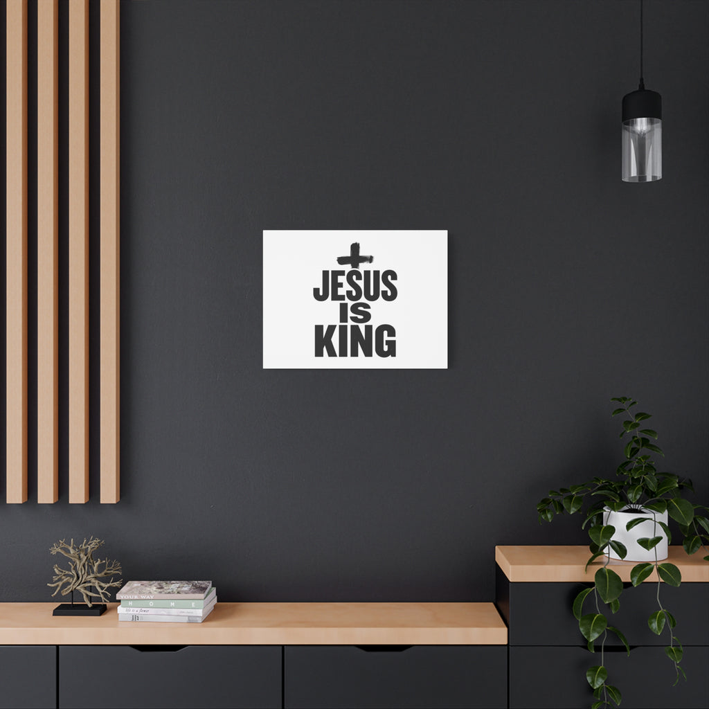 Jesus Is King Canvas | Christian Easter Wall Art, Faith Resurrection Decor