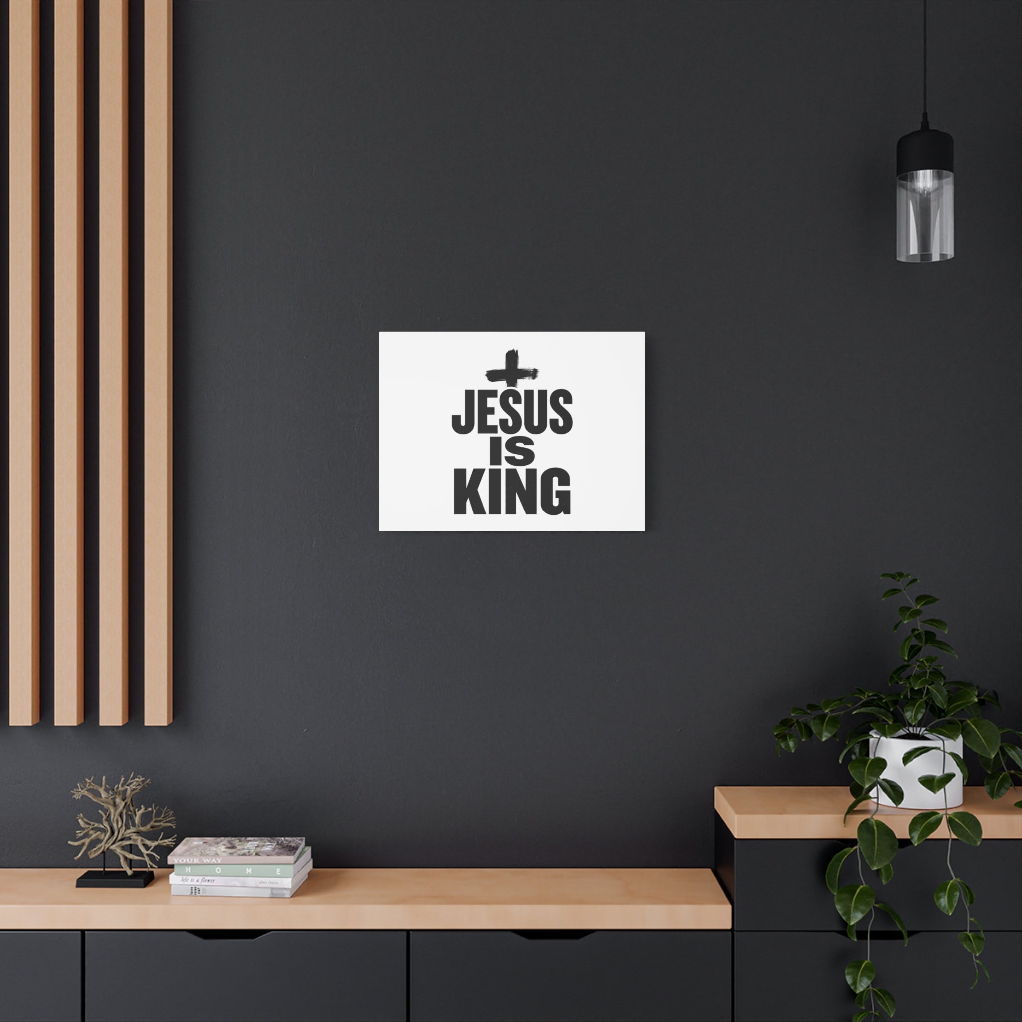Jesus Is King Canvas | Christian Easter Wall Art, Faith Resurrection Decor