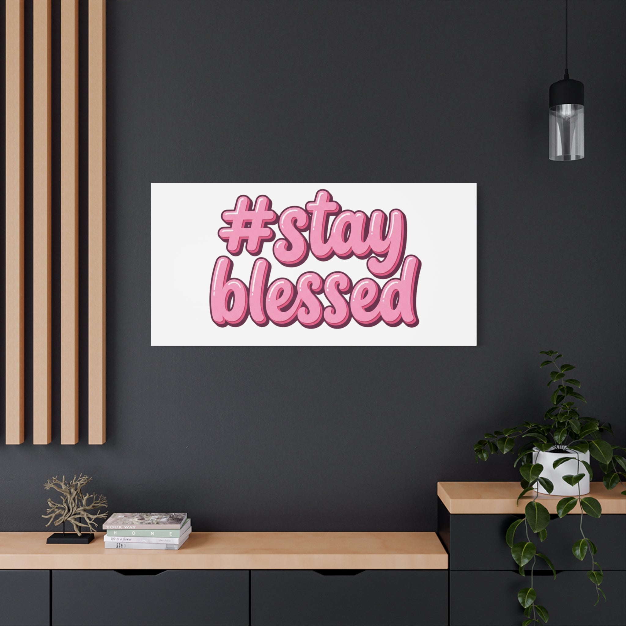 Stay Blessed Canvas, Christian Easter Scripture Wall Art | Pastel Faith Decor
