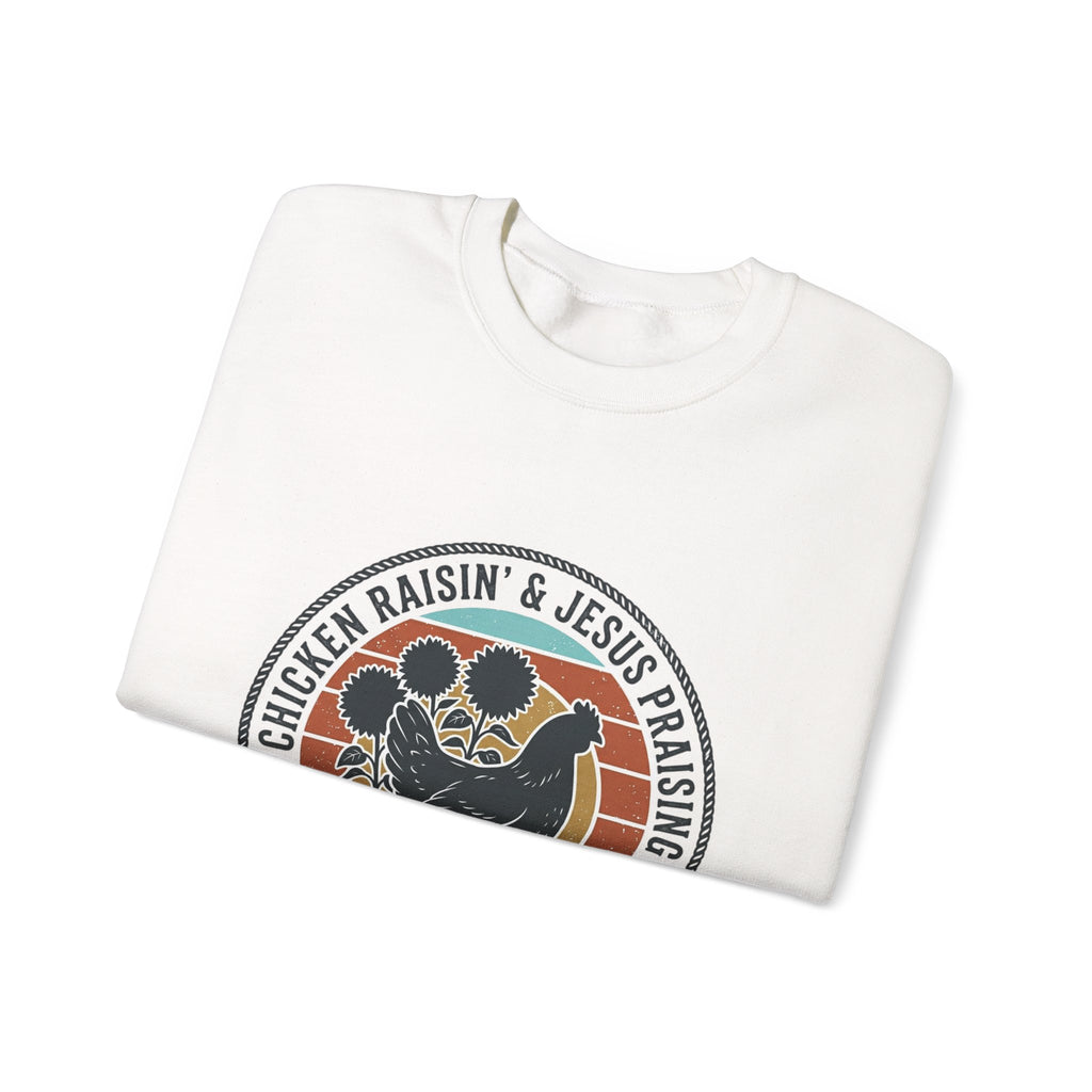 Chicken Raisin & Jesus Praisin Crewneck Sweatshirt | Western Americana, Vintage Rodeo