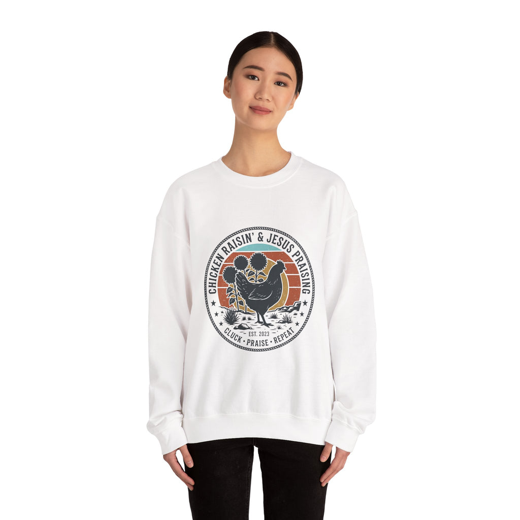 Chicken Raisin & Jesus Praisin Crewneck Sweatshirt | Western Americana, Vintage Rodeo