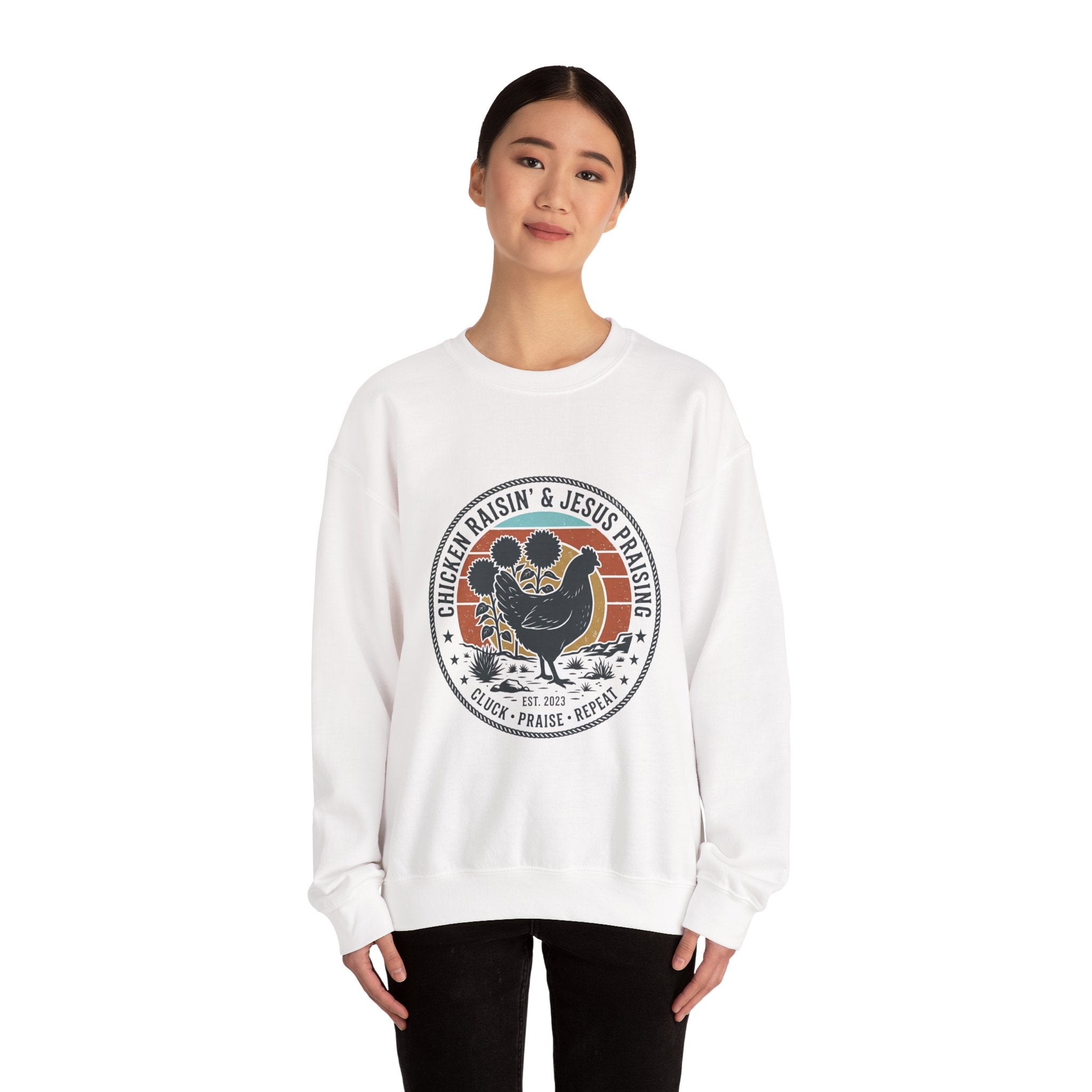 Chicken Raisin & Jesus Praisin Crewneck Sweatshirt | Western Americana, Vintage Rodeo