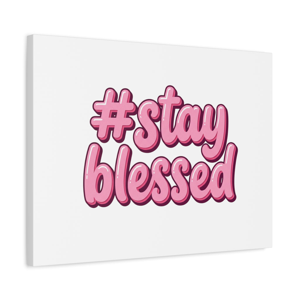 Stay Blessed Canvas, Christian Easter Scripture Wall Art | Pastel Faith Decor