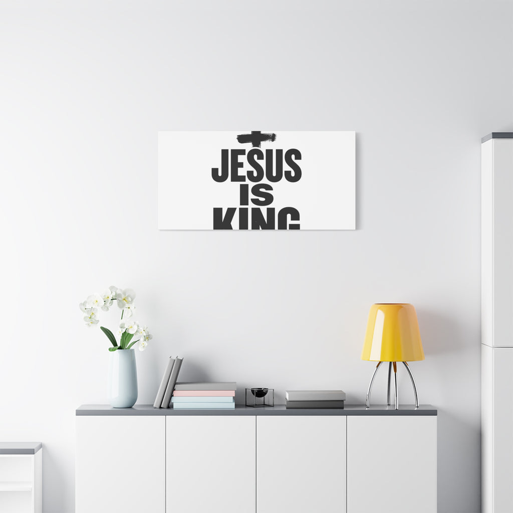 Jesus Is King Canvas | Christian Easter Wall Art, Faith Resurrection Decor