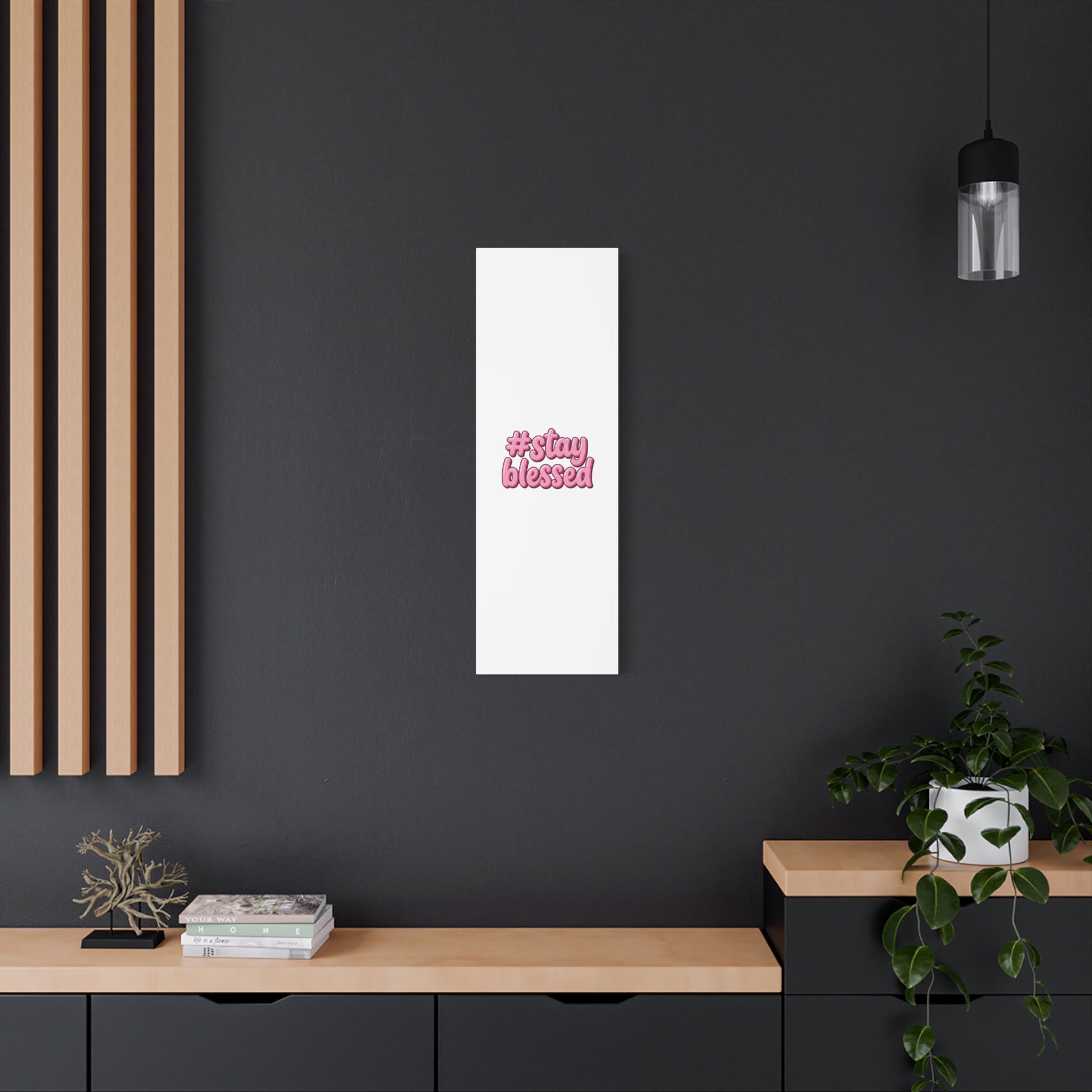 Stay Blessed Canvas, Christian Easter Scripture Wall Art | Pastel Faith Decor
