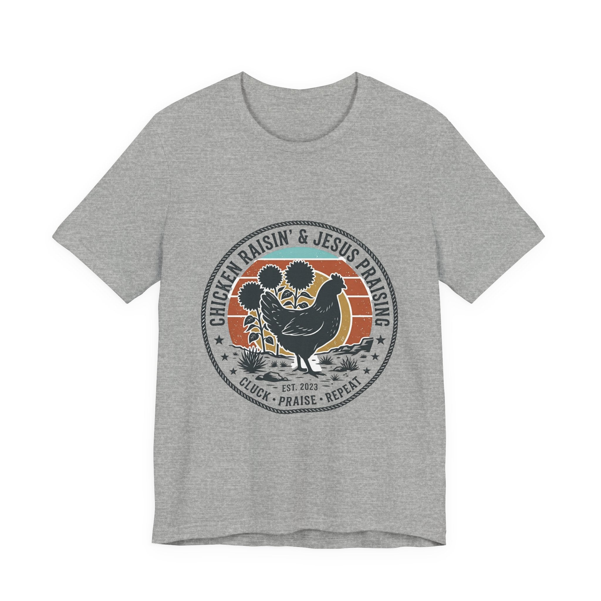 Chicken Raisin & Jesus Praisin Vintage Western T‑Shirt | Americana Cowboy Rodeo