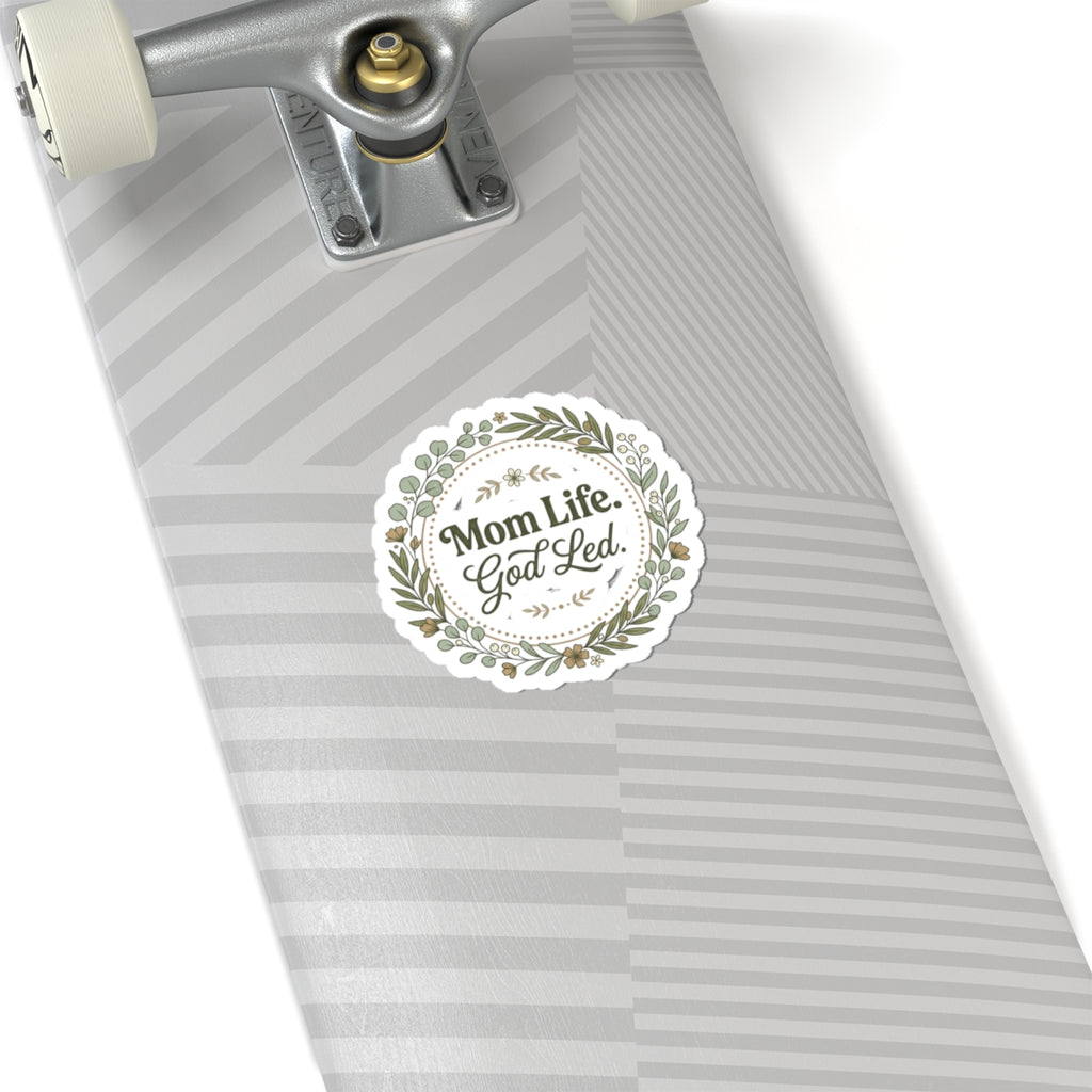 Mom Life God Led Sticker | Mother’s Day Minimal Typographic, Faith Mom