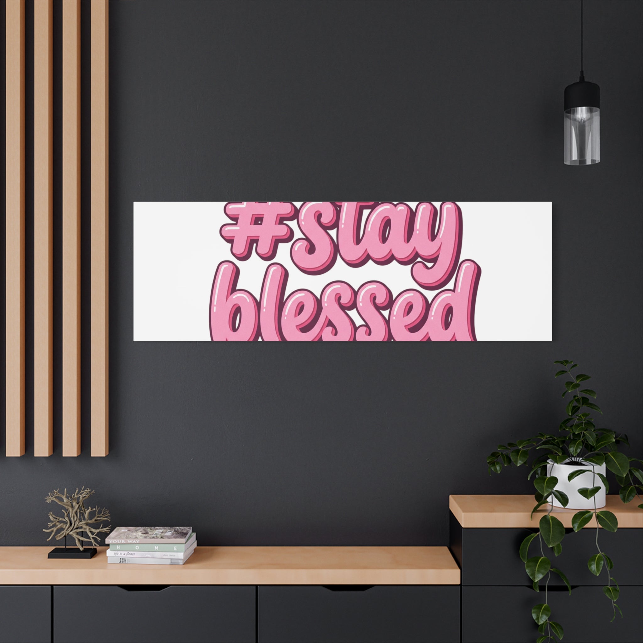 Stay Blessed Canvas, Christian Easter Scripture Wall Art | Pastel Faith Decor