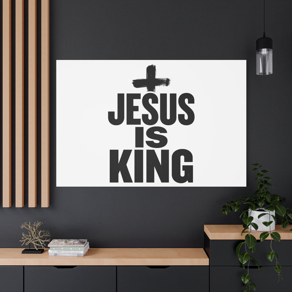 Jesus Is King Canvas | Christian Easter Wall Art, Faith Resurrection Decor