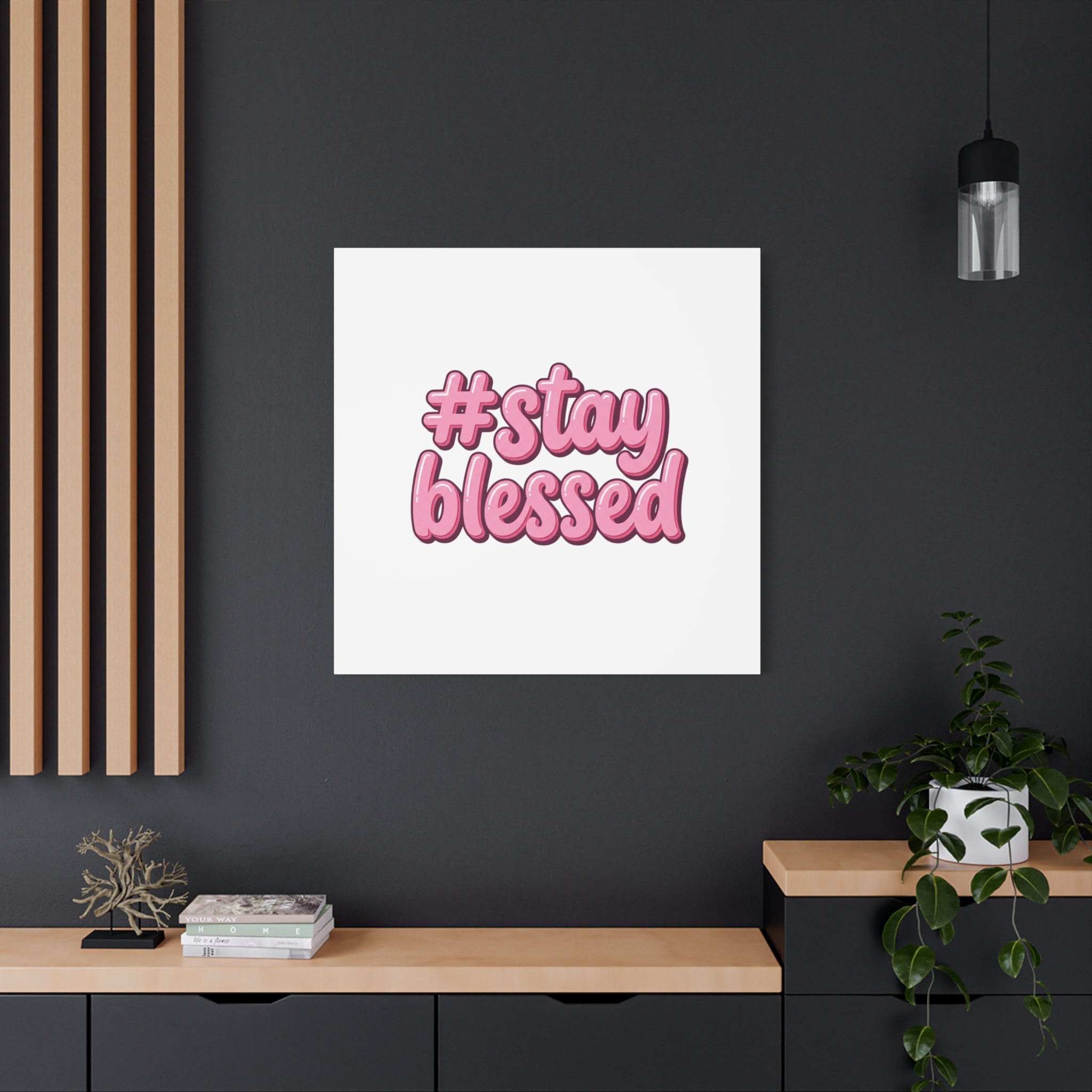 Stay Blessed Canvas, Christian Easter Scripture Wall Art | Pastel Faith Decor