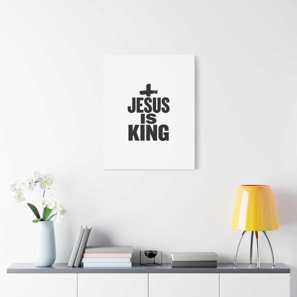Jesus Is King Canvas | Christian Easter Wall Art, Faith Resurrection Decor