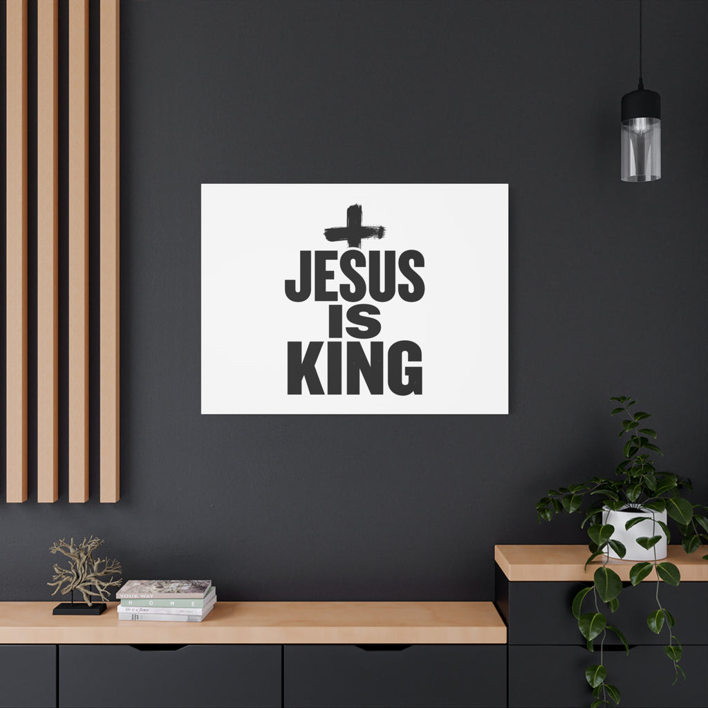 Jesus Is King Canvas | Christian Easter Wall Art, Faith Resurrection Decor