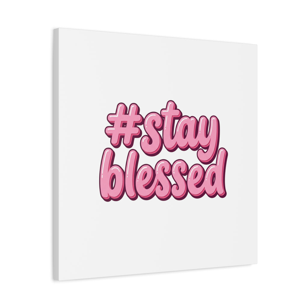 Stay Blessed Canvas, Christian Easter Scripture Wall Art | Pastel Faith Decor