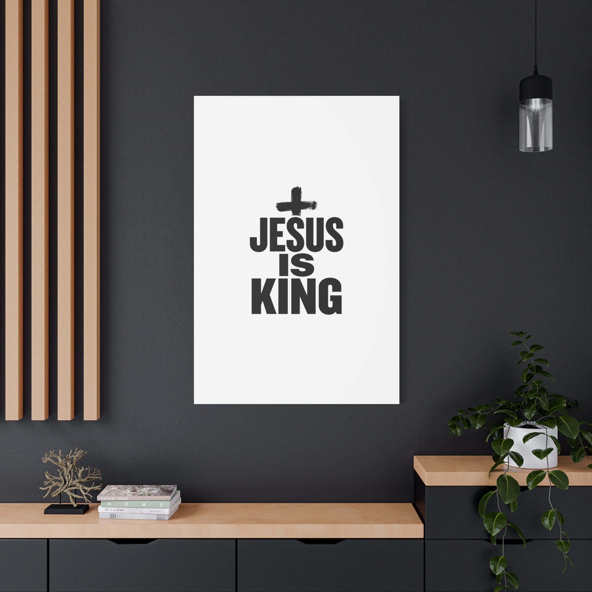Jesus Is King Canvas | Christian Easter Wall Art, Faith Resurrection Decor