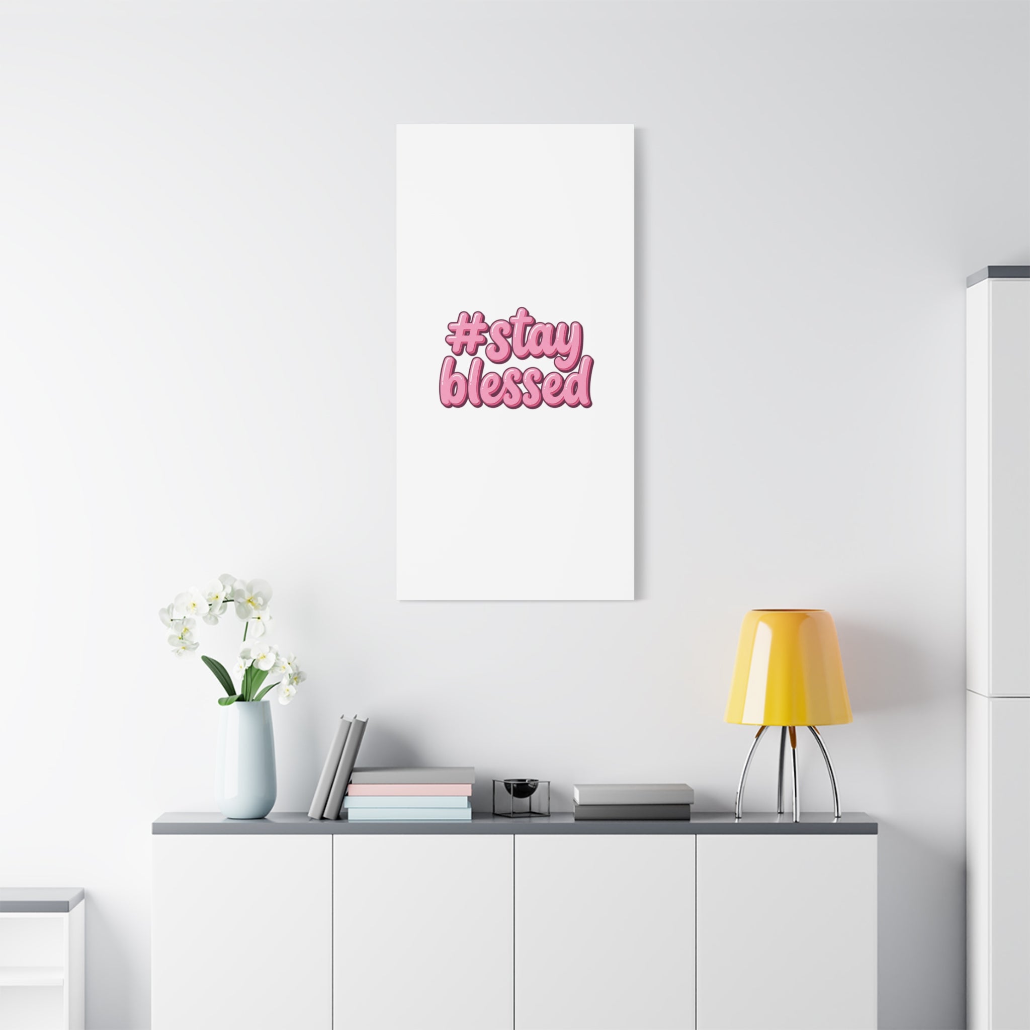 Stay Blessed Canvas, Christian Easter Scripture Wall Art | Pastel Faith Decor