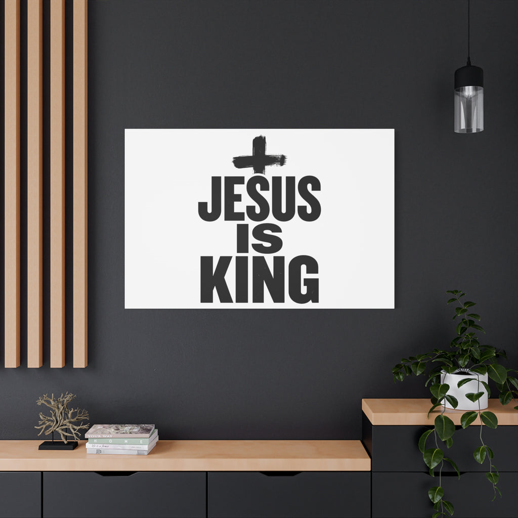 Jesus Is King Canvas | Christian Easter Wall Art, Faith Resurrection Decor