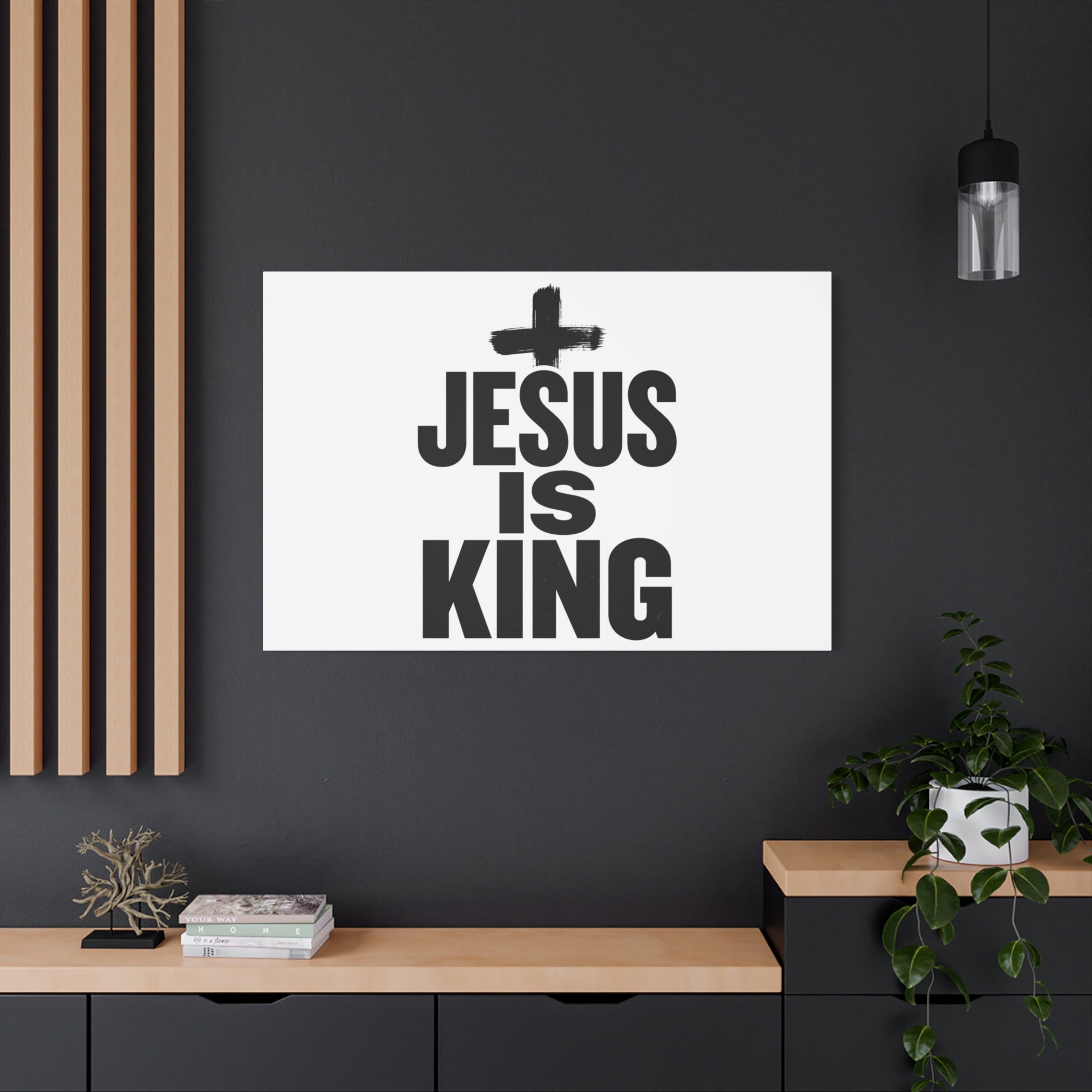 Jesus Is King Canvas | Christian Easter Wall Art, Faith Resurrection Decor