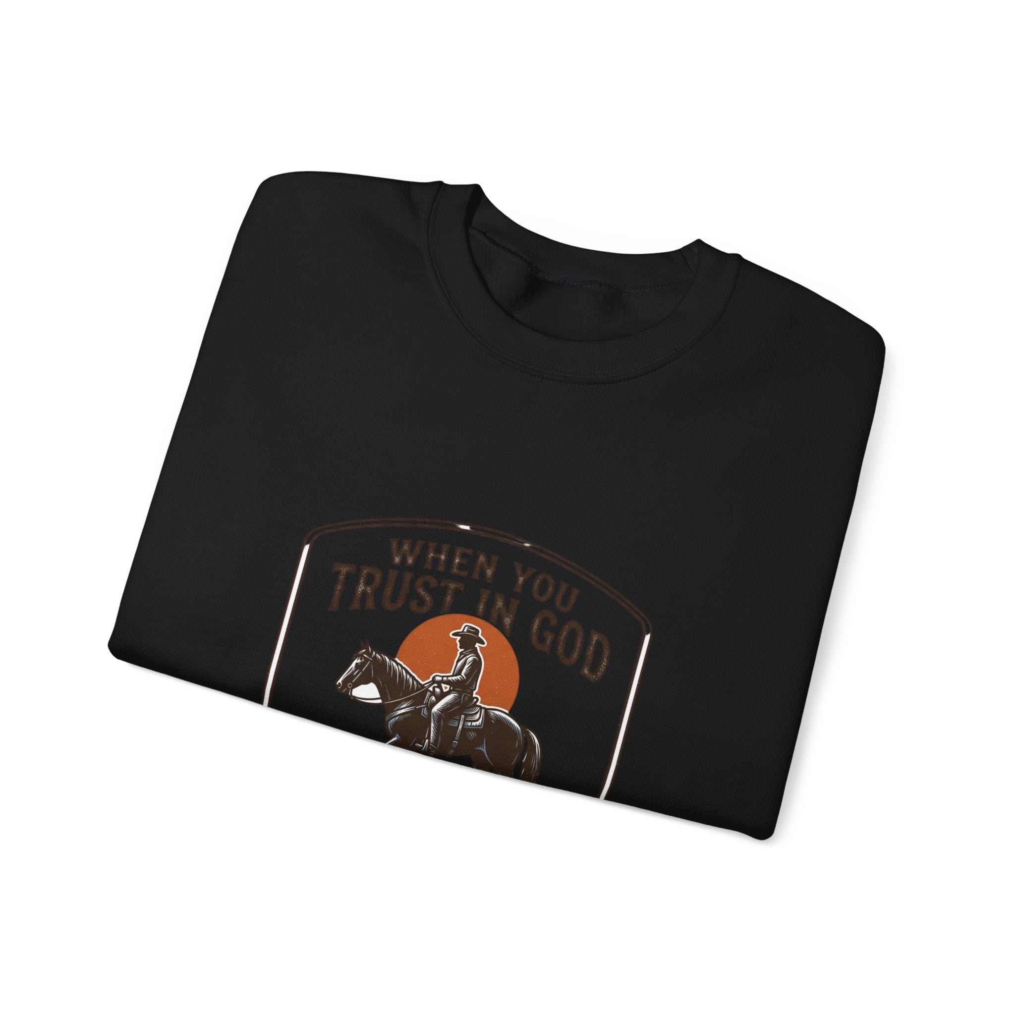 When You Trust in God Crewneck Sweatshirt | Western cowboy, Americana vintage