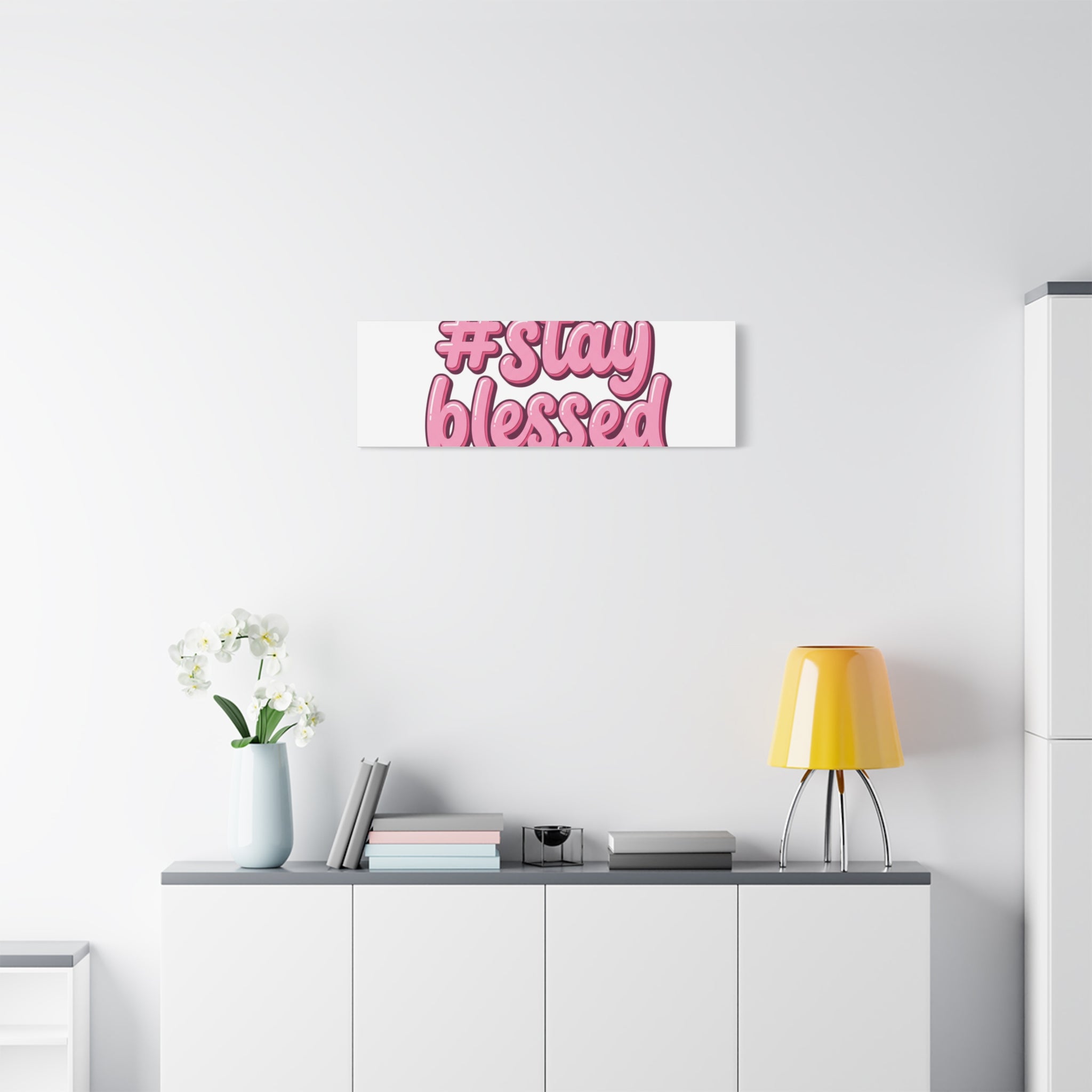 Stay Blessed Canvas, Christian Easter Scripture Wall Art | Pastel Faith Decor
