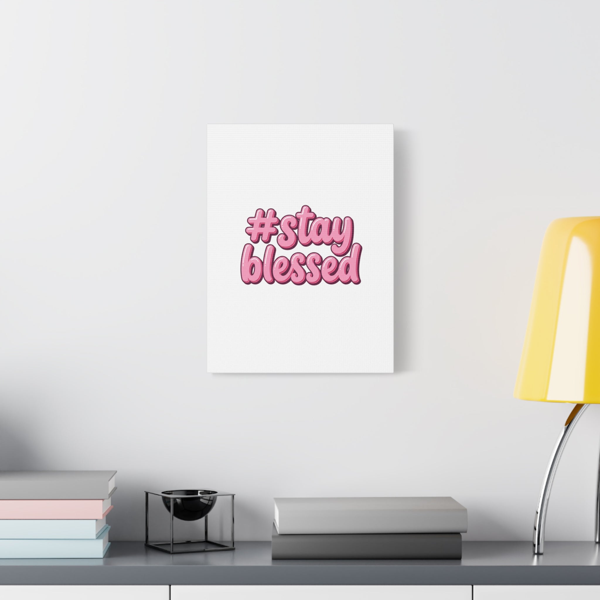 Stay Blessed Canvas, Christian Easter Scripture Wall Art | Pastel Faith Decor