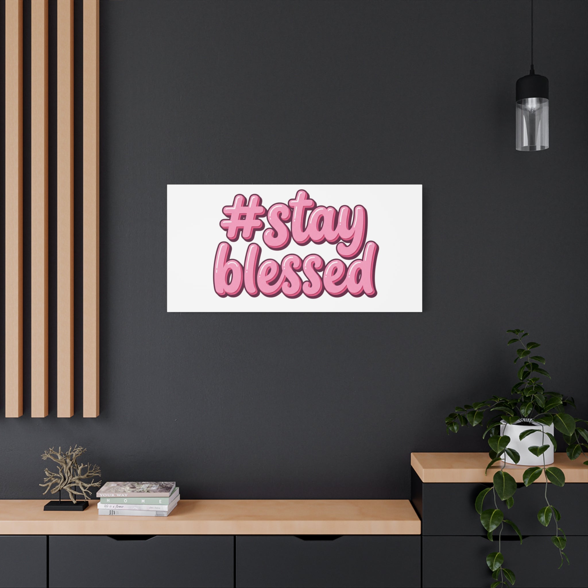 Stay Blessed Canvas, Christian Easter Scripture Wall Art | Pastel Faith Decor