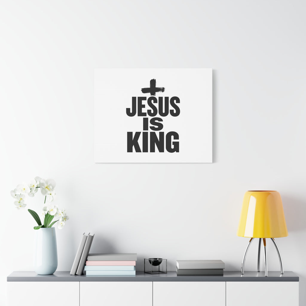 Jesus Is King Canvas | Christian Easter Wall Art, Faith Resurrection Decor
