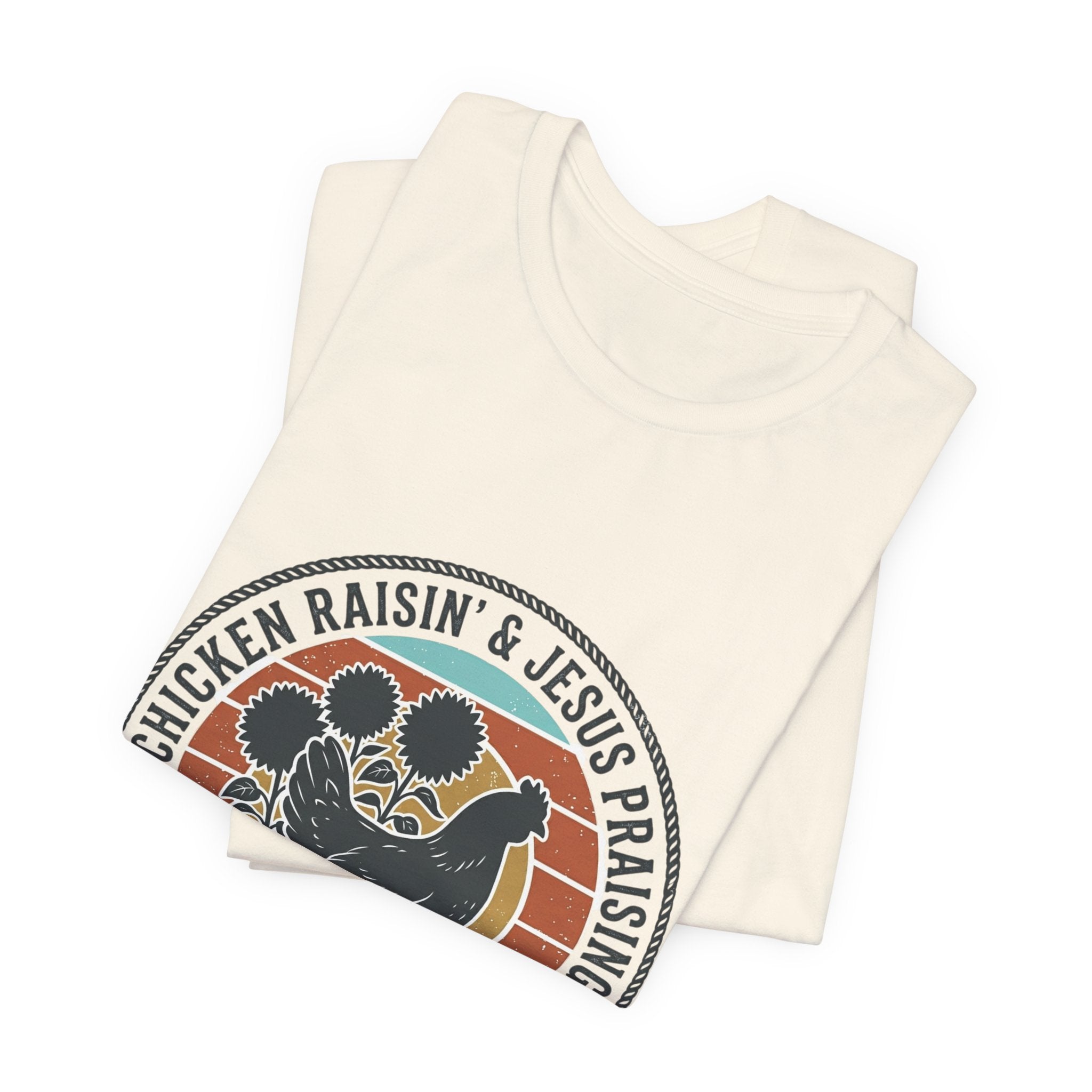 Chicken Raisin & Jesus Praisin Vintage Western T‑Shirt | Americana Cowboy Rodeo