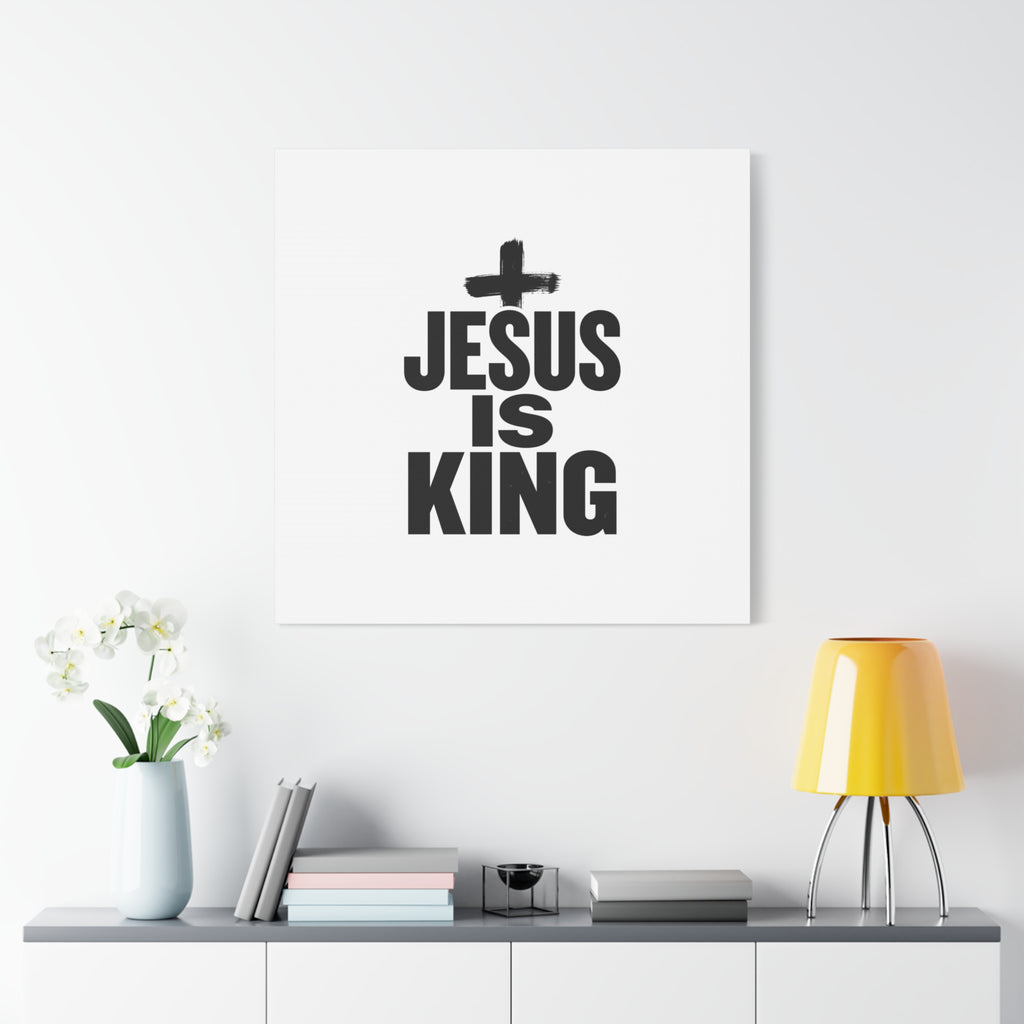 Jesus Is King Canvas | Christian Easter Wall Art, Faith Resurrection Decor