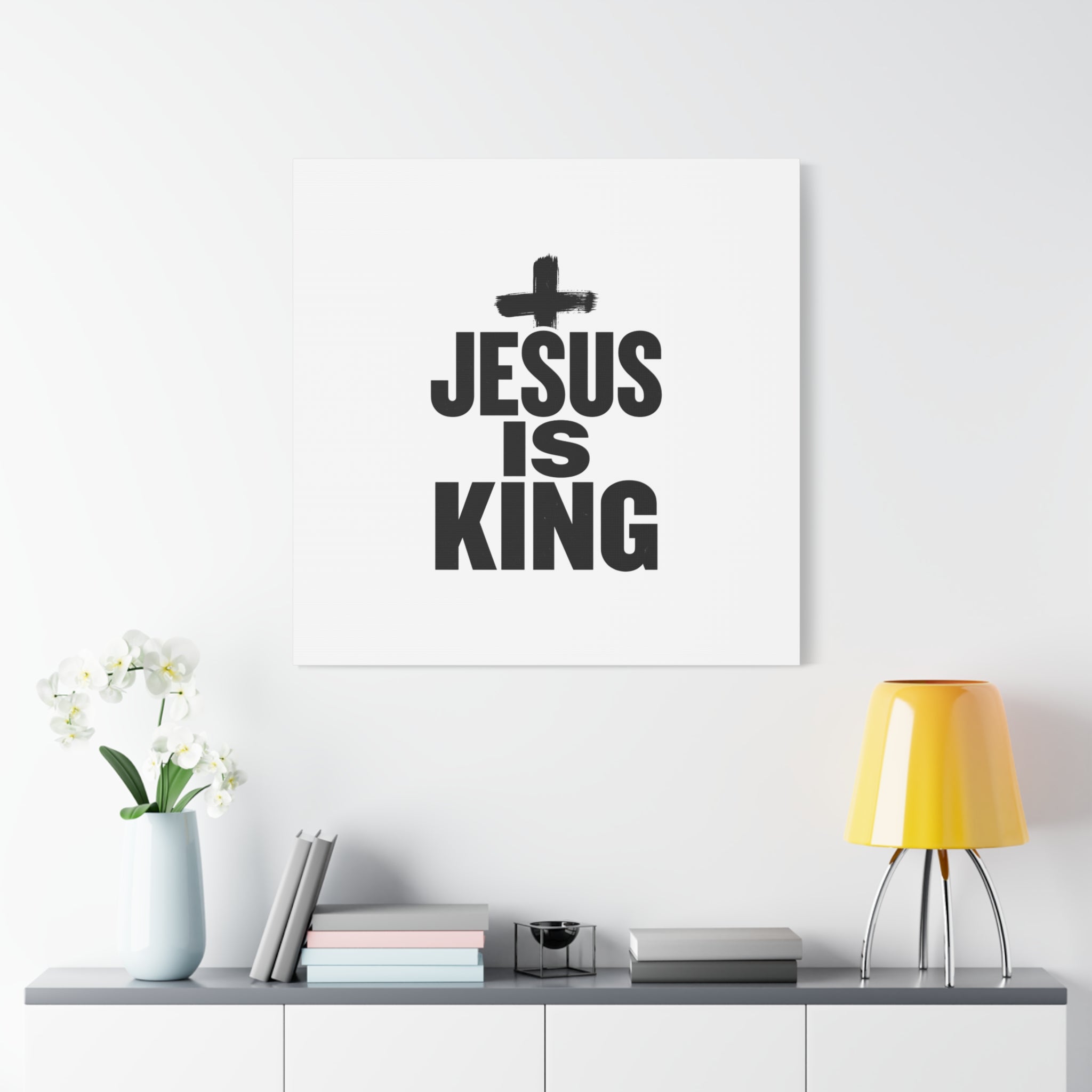 Jesus Is King Canvas | Christian Easter Wall Art, Faith Resurrection Decor