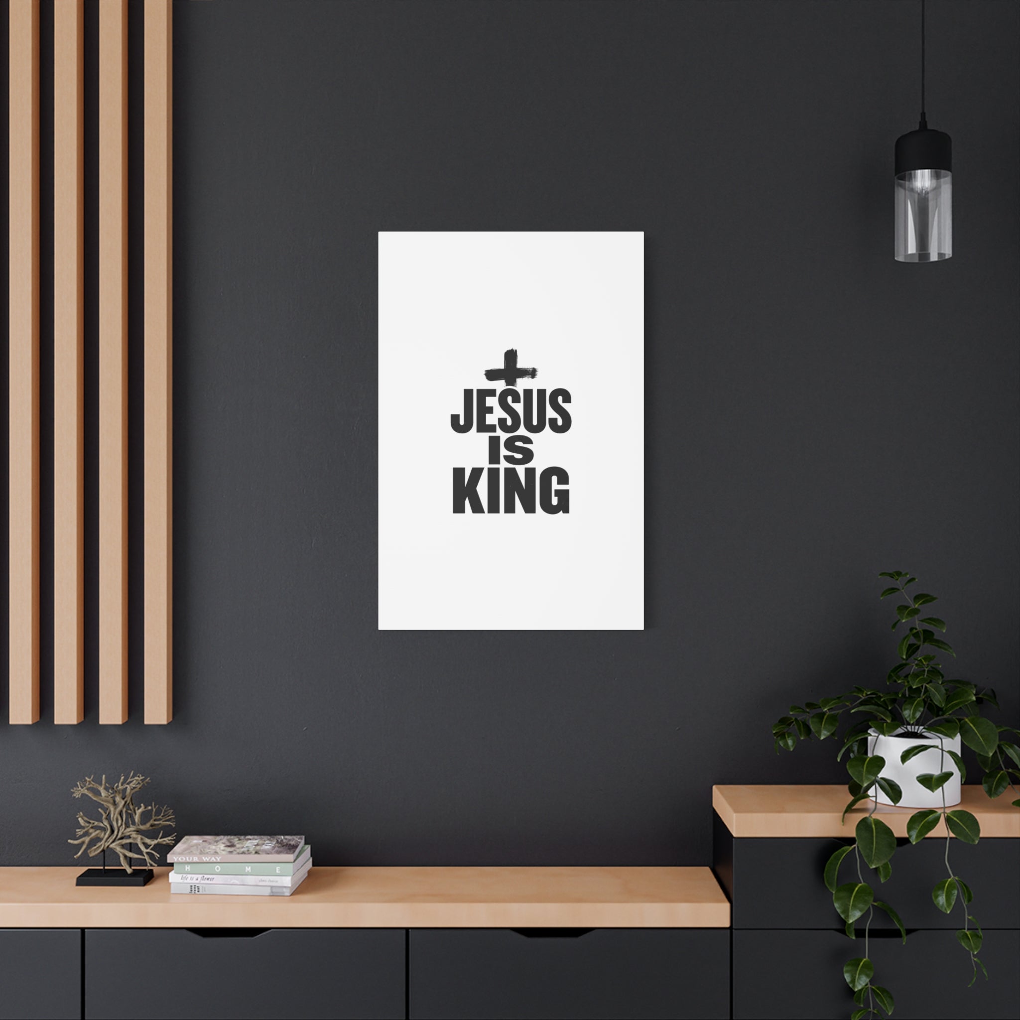 Jesus Is King Canvas | Christian Easter Wall Art, Faith Resurrection Decor