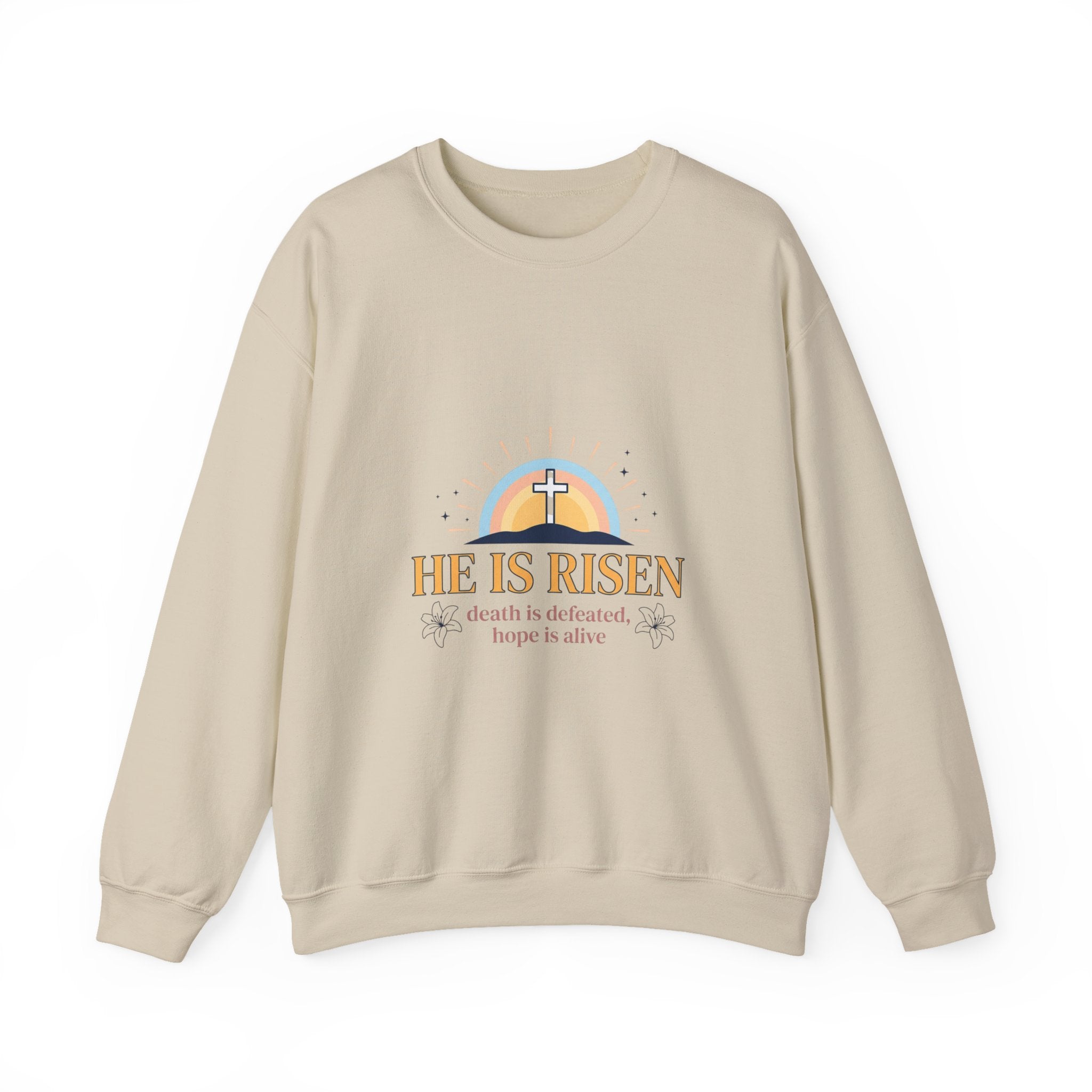 He Is Risen Crewneck Sweatshirt | Christian Easter, Resurrection Sweatshirt