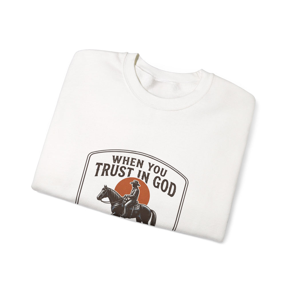 When You Trust in God Crewneck Sweatshirt | Western cowboy, Americana vintage