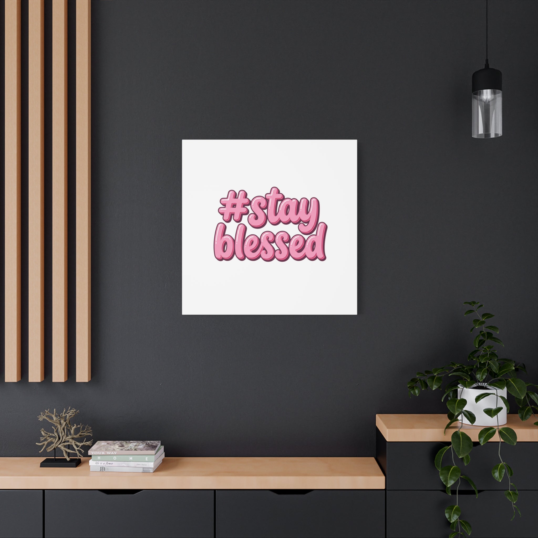 Stay Blessed Canvas, Christian Easter Scripture Wall Art | Pastel Faith Decor