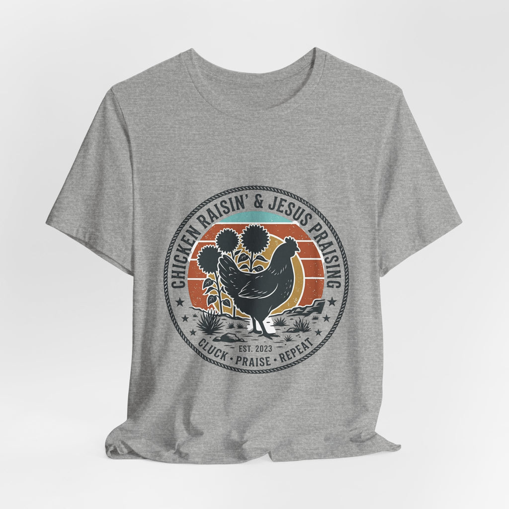 Chicken Raisin & Jesus Praisin Vintage Western T‑Shirt | Americana Cowboy Rodeo