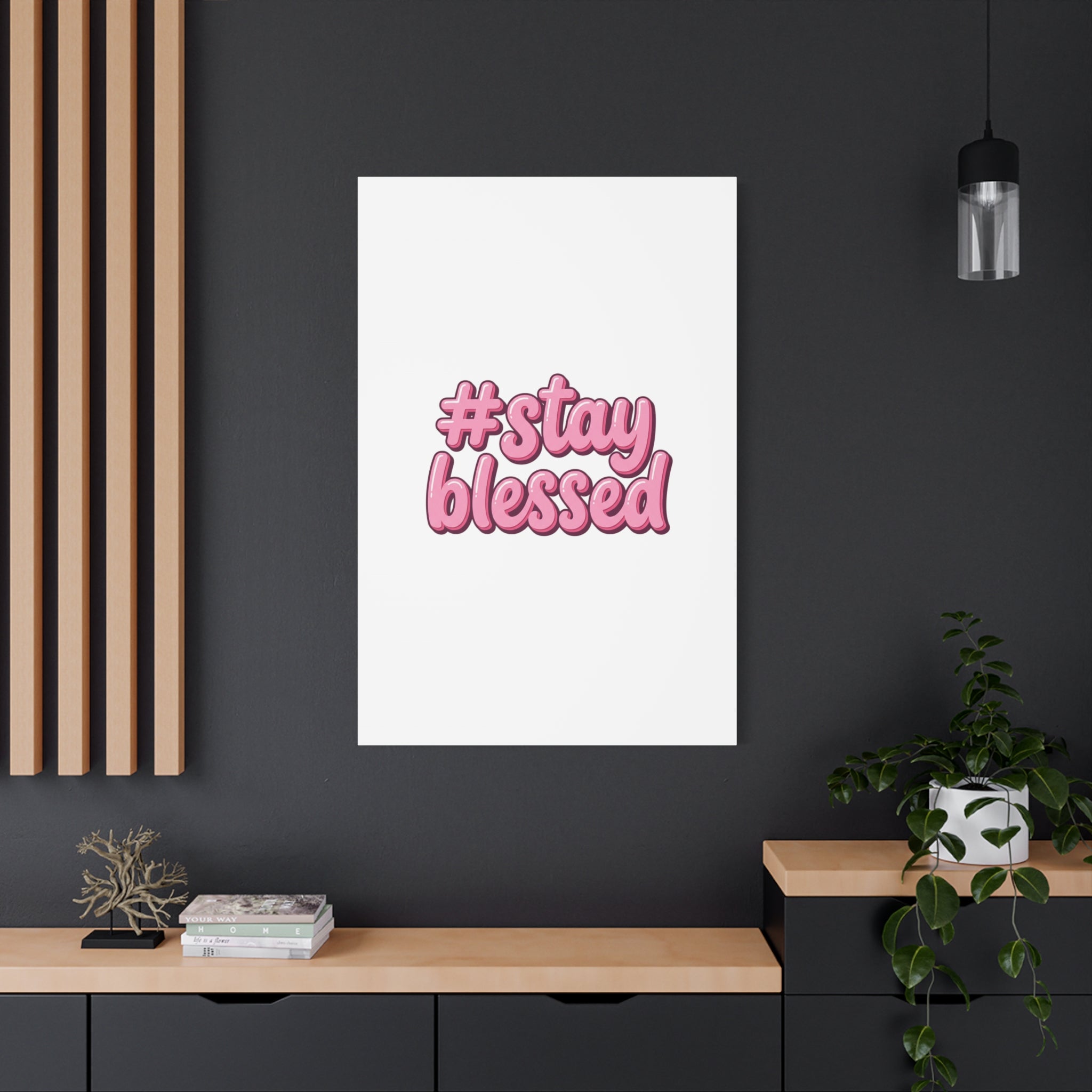 Stay Blessed Canvas, Christian Easter Scripture Wall Art | Pastel Faith Decor