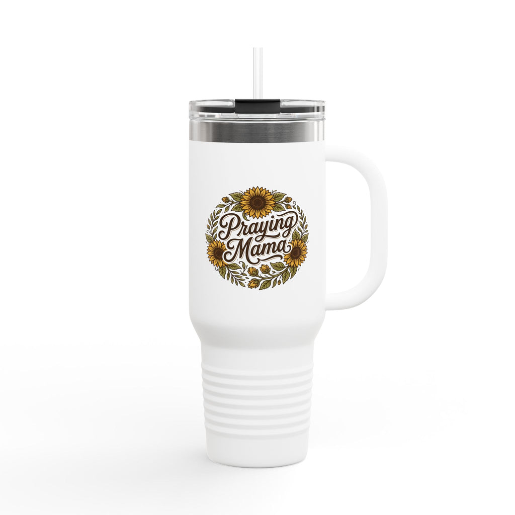 Praying Mama 40oz Insulated Travel Mug with Sunflower Design