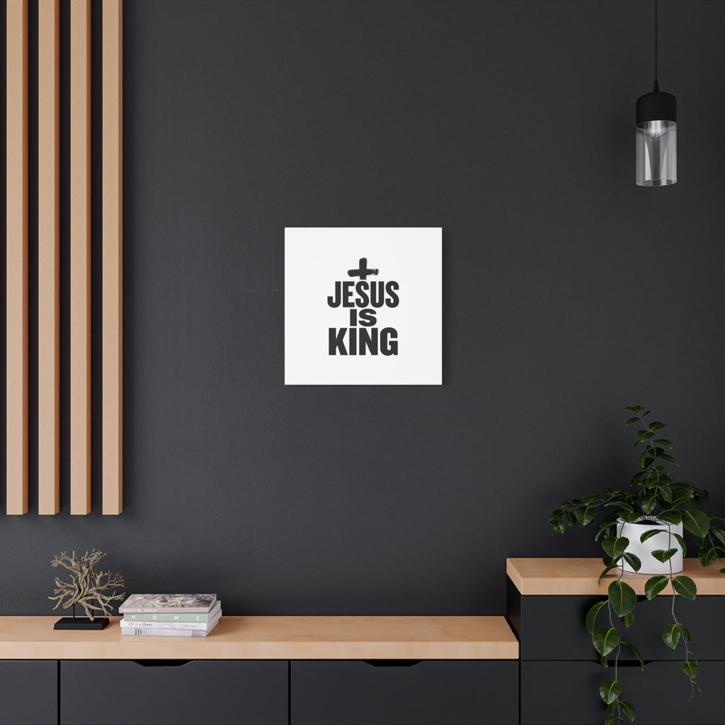 Jesus Is King Canvas | Christian Easter Wall Art, Faith Resurrection Decor