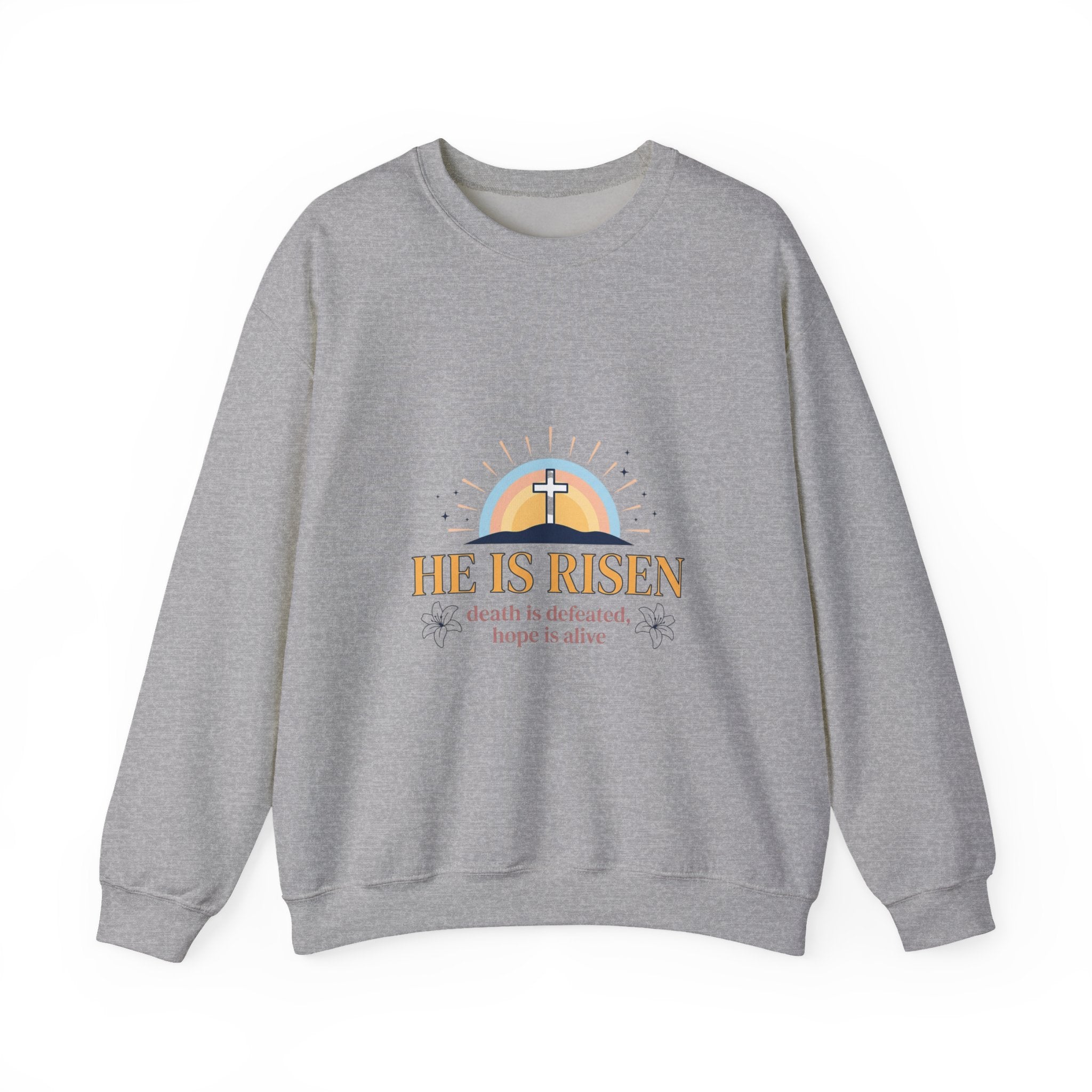 He Is Risen Crewneck Sweatshirt | Christian Easter, Resurrection Sweatshirt