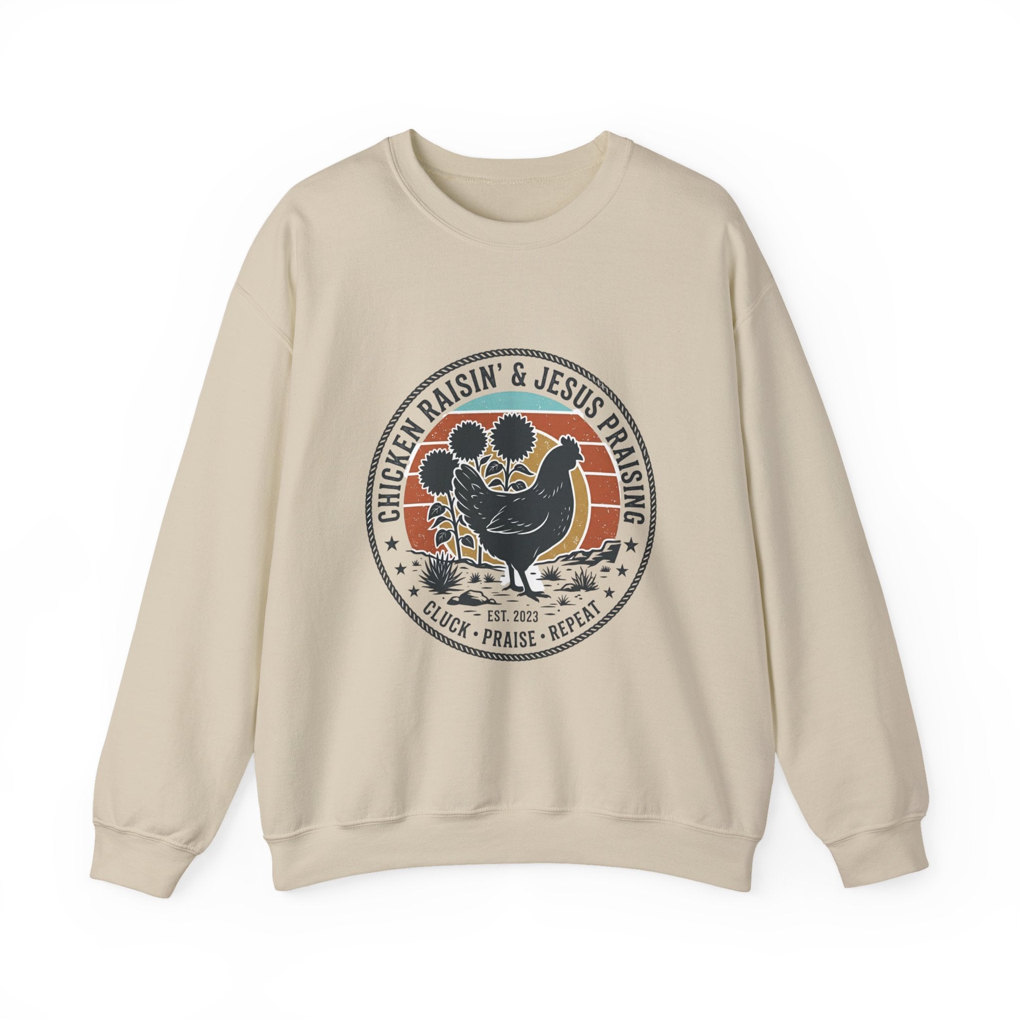 Chicken Raisin & Jesus Praisin Crewneck Sweatshirt | Western Americana, Vintage Rodeo
