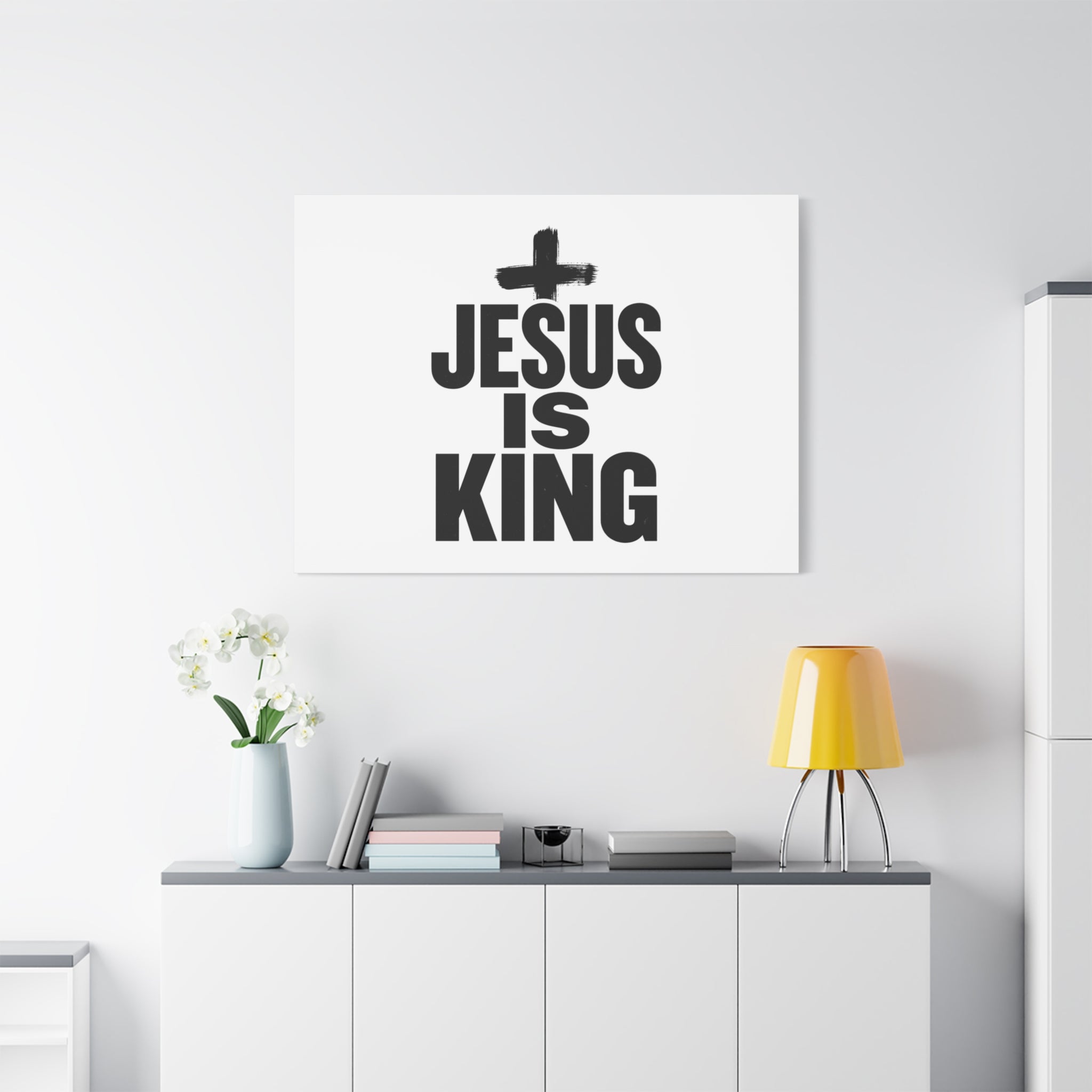 Jesus Is King Canvas | Christian Easter Wall Art, Faith Resurrection Decor