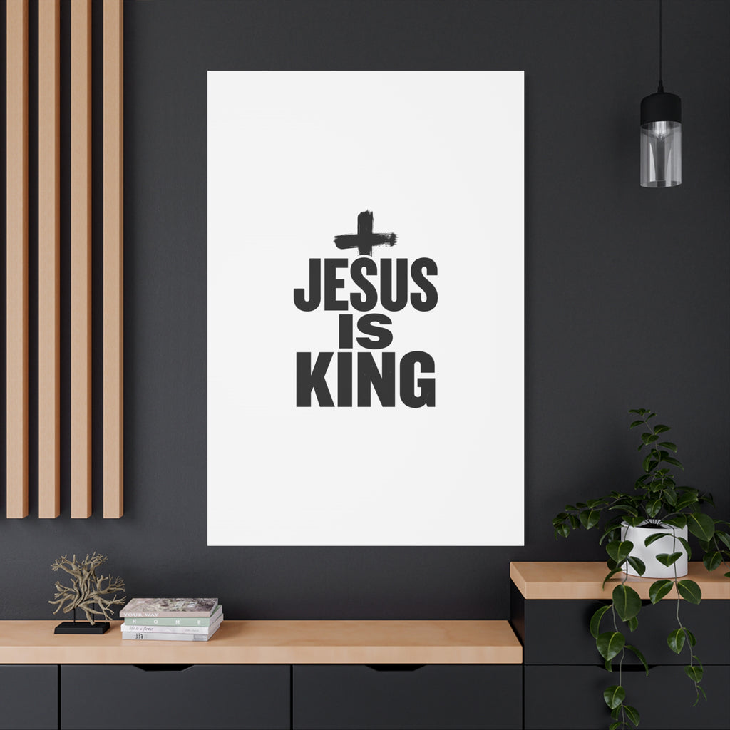 Jesus Is King Canvas | Christian Easter Wall Art, Faith Resurrection Decor