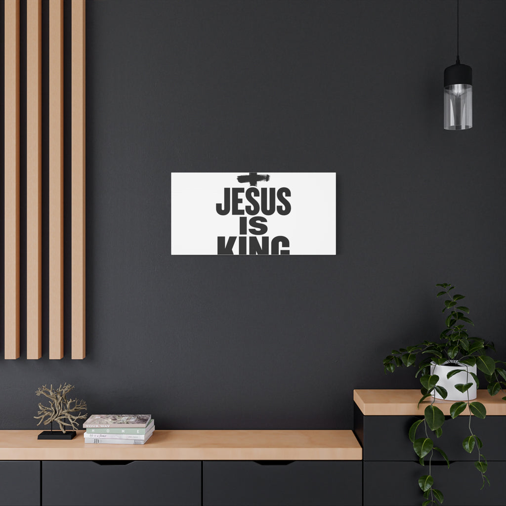 Jesus Is King Canvas | Christian Easter Wall Art, Faith Resurrection Decor