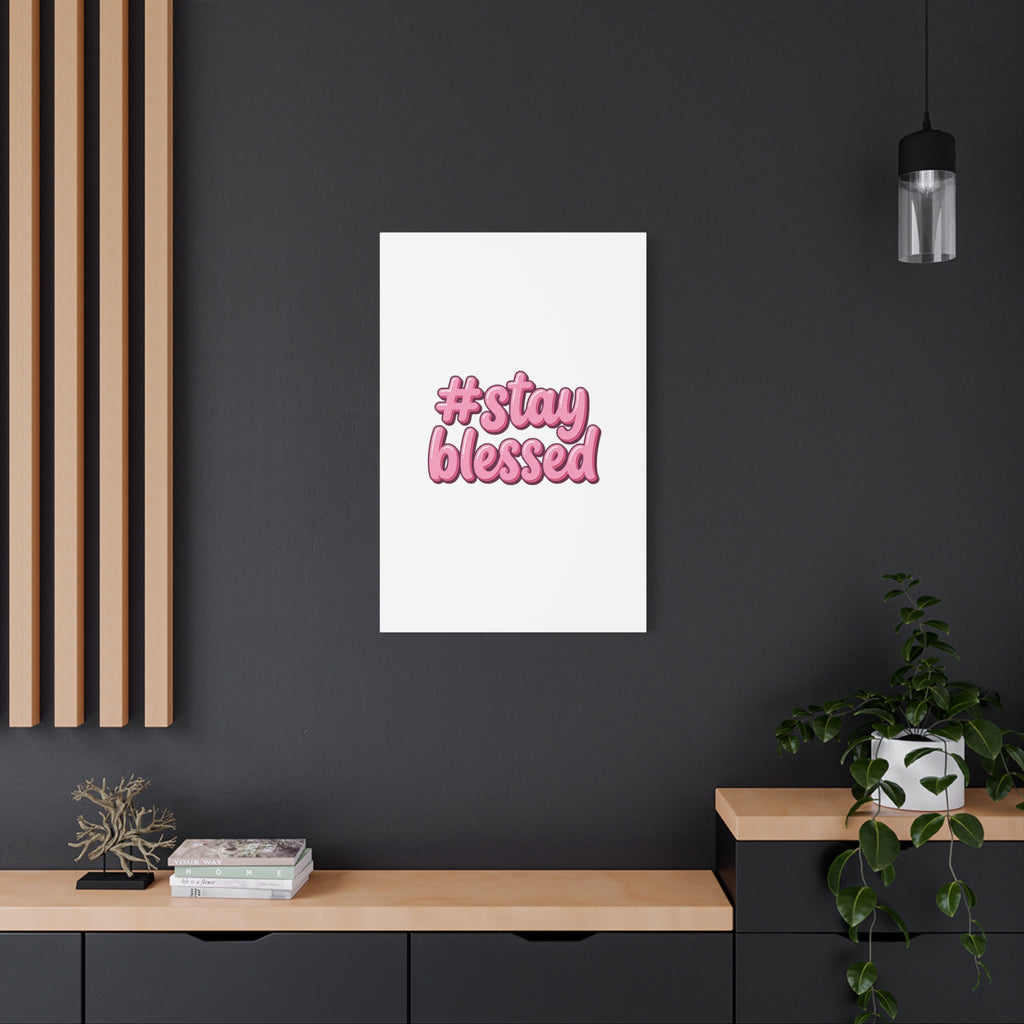 Stay Blessed Canvas, Christian Easter Scripture Wall Art | Pastel Faith Decor