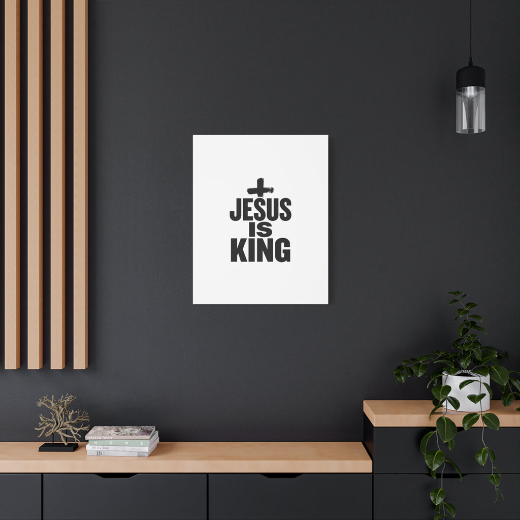 Jesus Is King Canvas | Christian Easter Wall Art, Faith Resurrection Decor