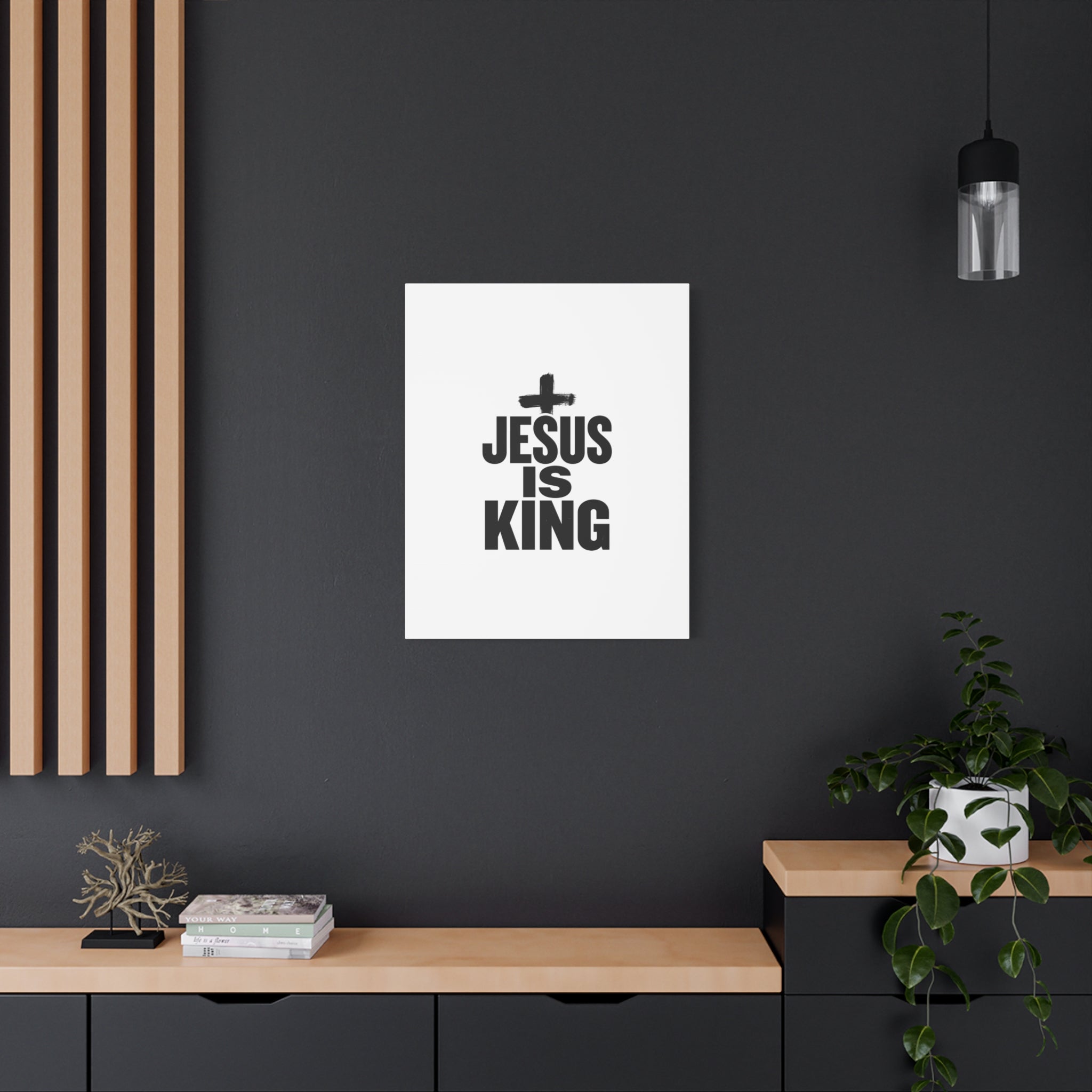 Jesus Is King Canvas | Christian Easter Wall Art, Faith Resurrection Decor