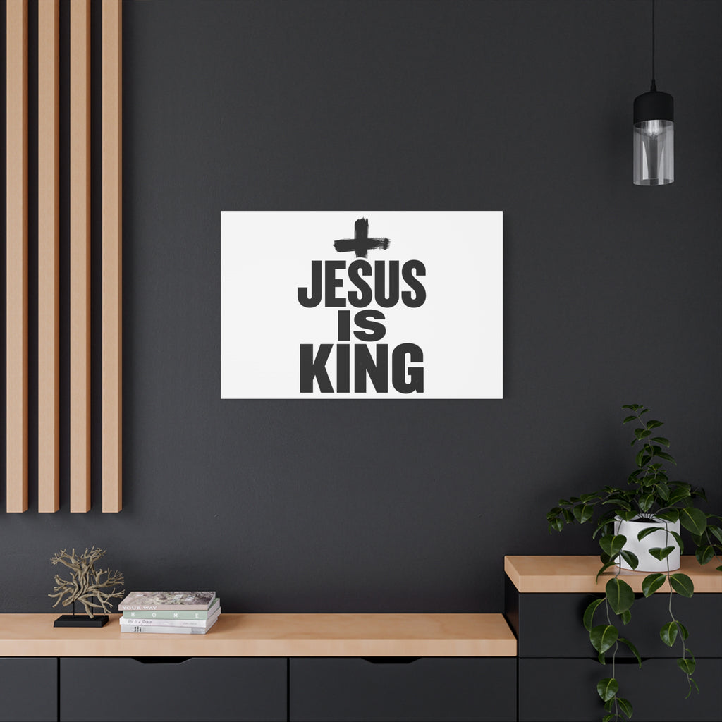 Jesus Is King Canvas | Christian Easter Wall Art, Faith Resurrection Decor