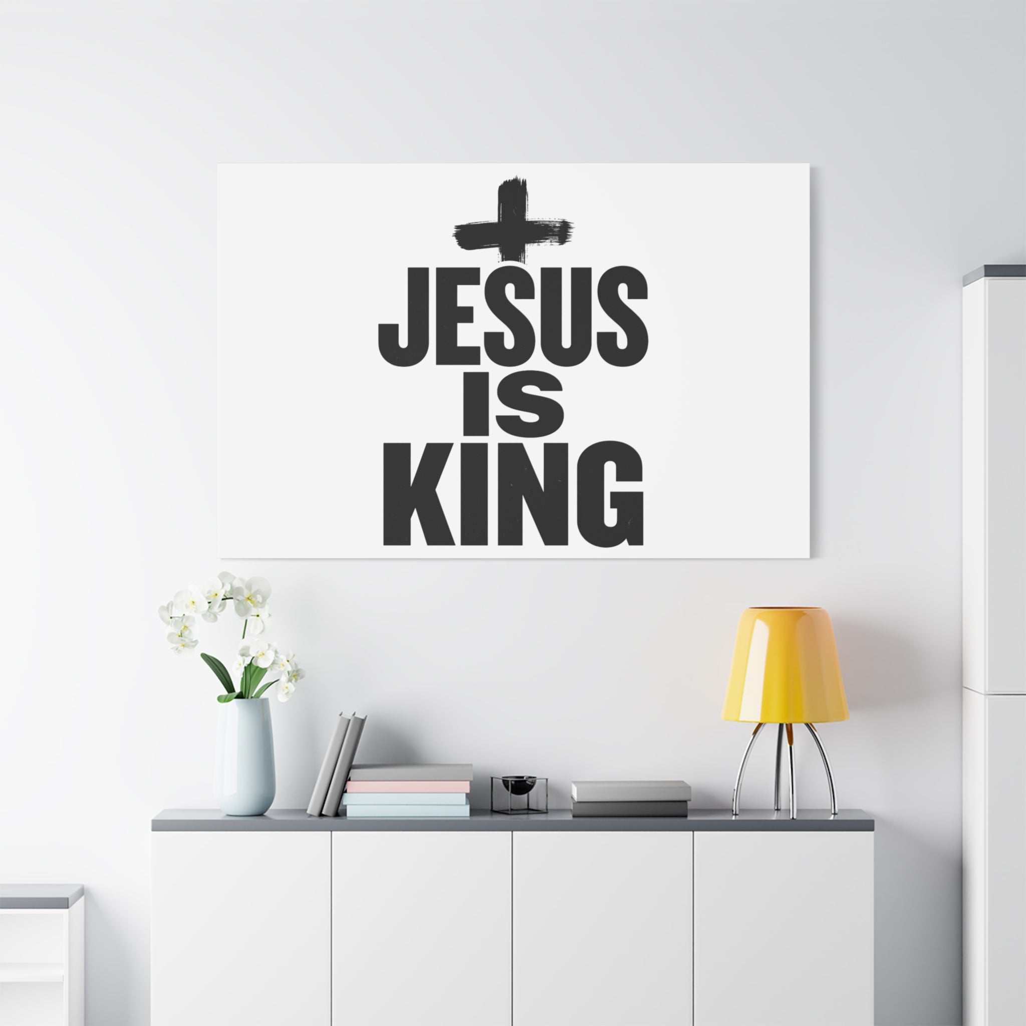 Jesus Is King Canvas | Christian Easter Wall Art, Faith Resurrection Decor