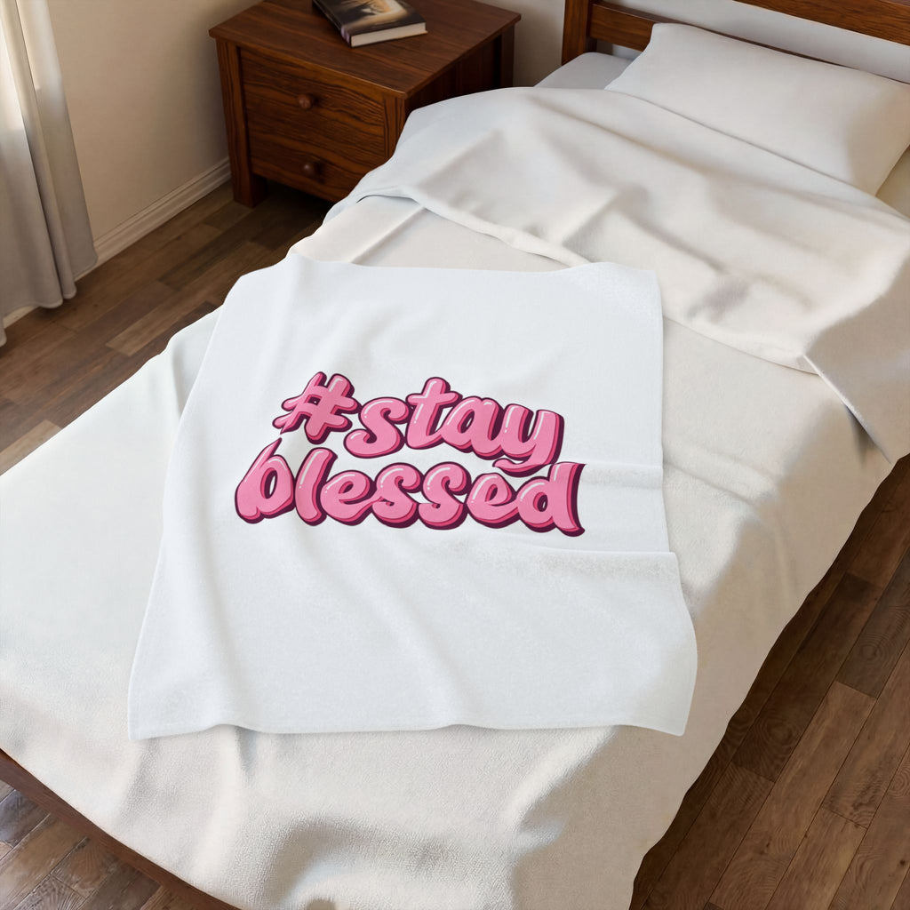 Stay Blessed Plush Blanket | Christian Easter, Faithful Scripture Decor