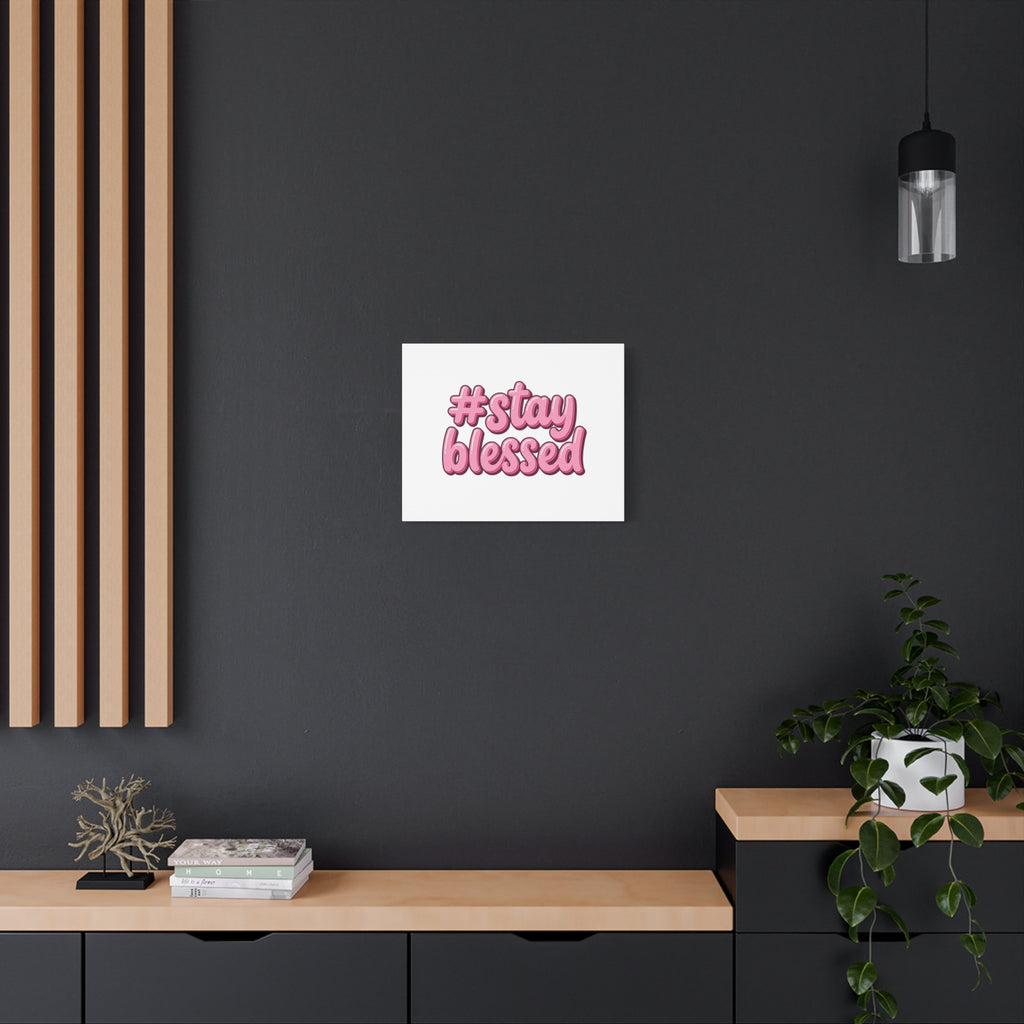 Stay Blessed Canvas, Christian Easter Scripture Wall Art | Pastel Faith Decor